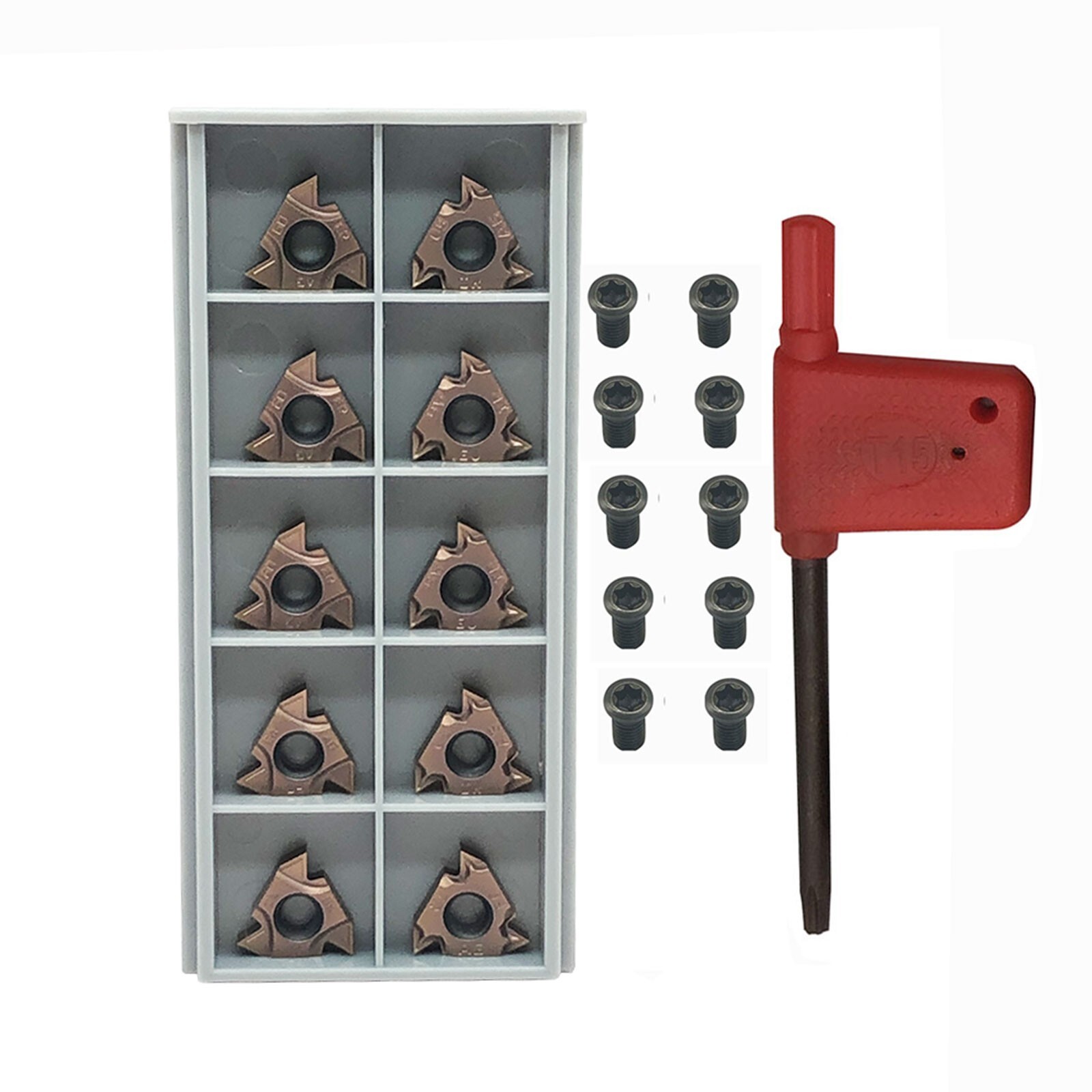 10pcs 16IR+ 16ER AG60 +10* screw Carbide Insert FOR Lathe Threading Tool SNR/SER