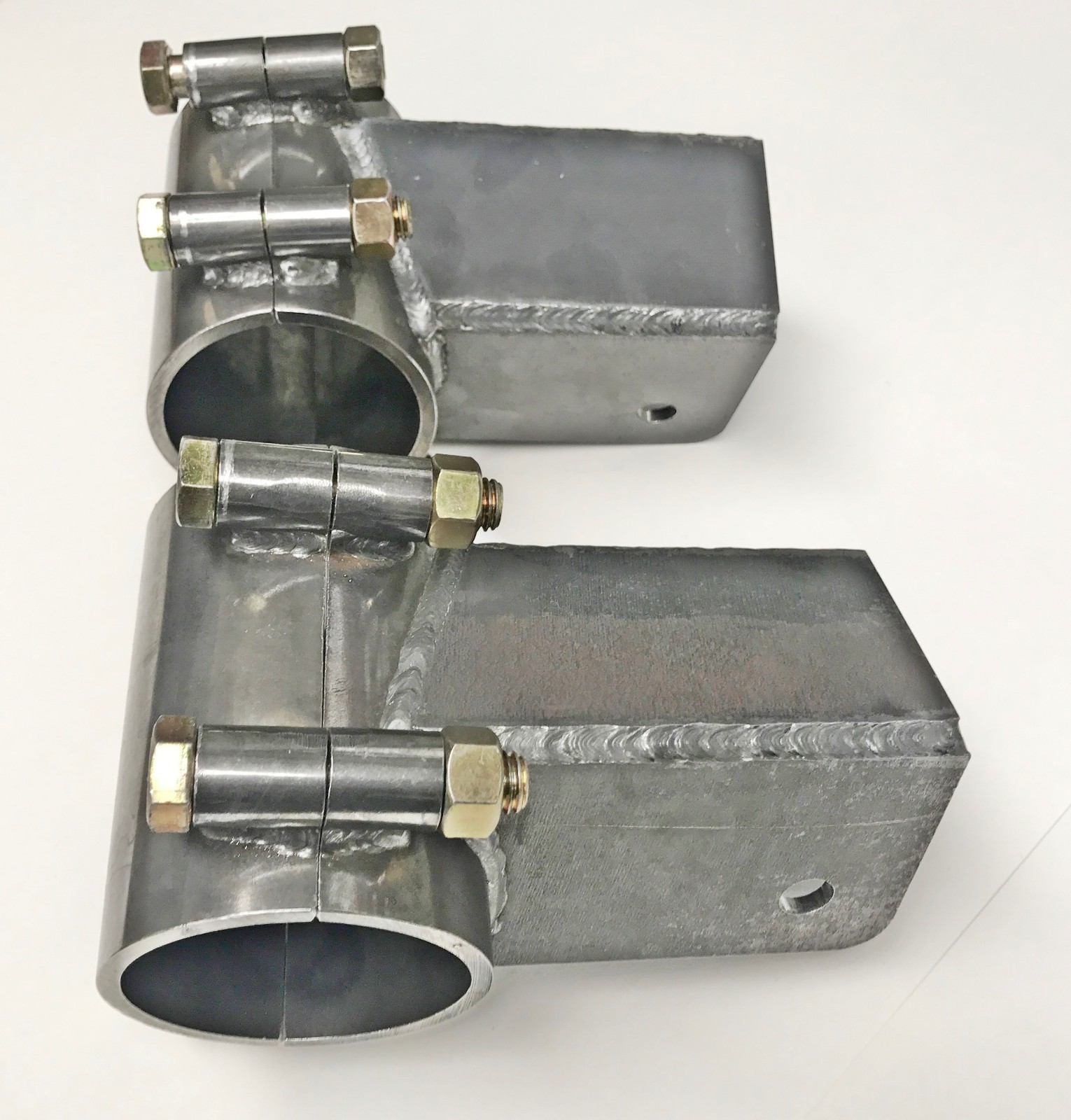 Bolt-On Lower GM Metric Trailing Arm Mounts - 2.75" drop single hole, pair