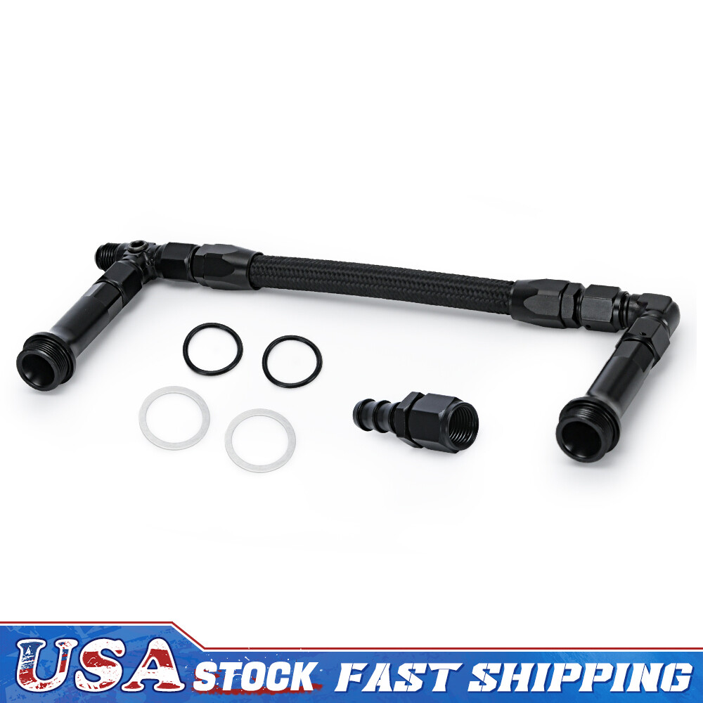 For Holley Carburetor Fuel Line 4150 Based Quickfuel AED Dual Feed Braided Black