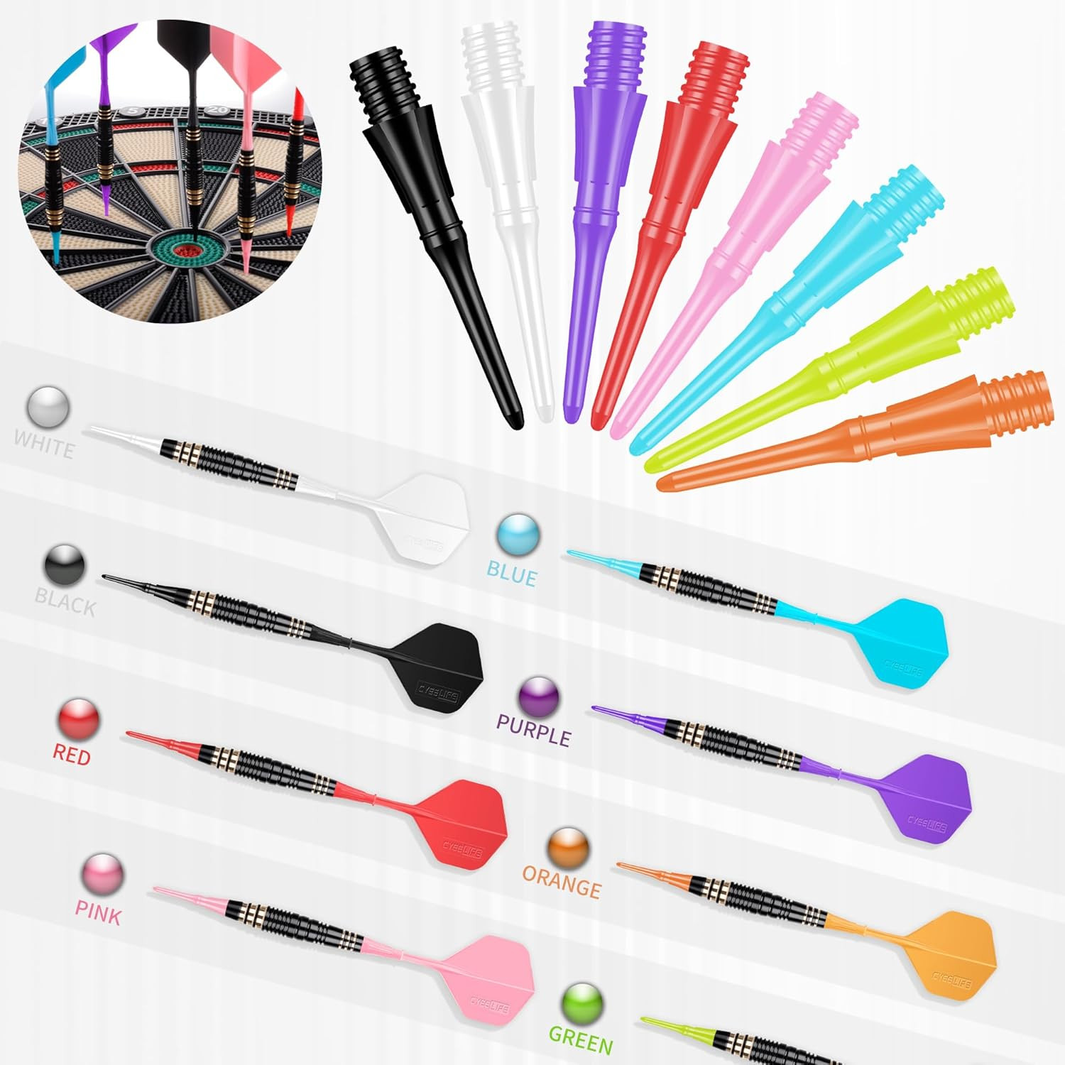 2BA Thread Soft Tip Dart Points - Plastic Dart Tips - 1000 Pack Premium Replacem