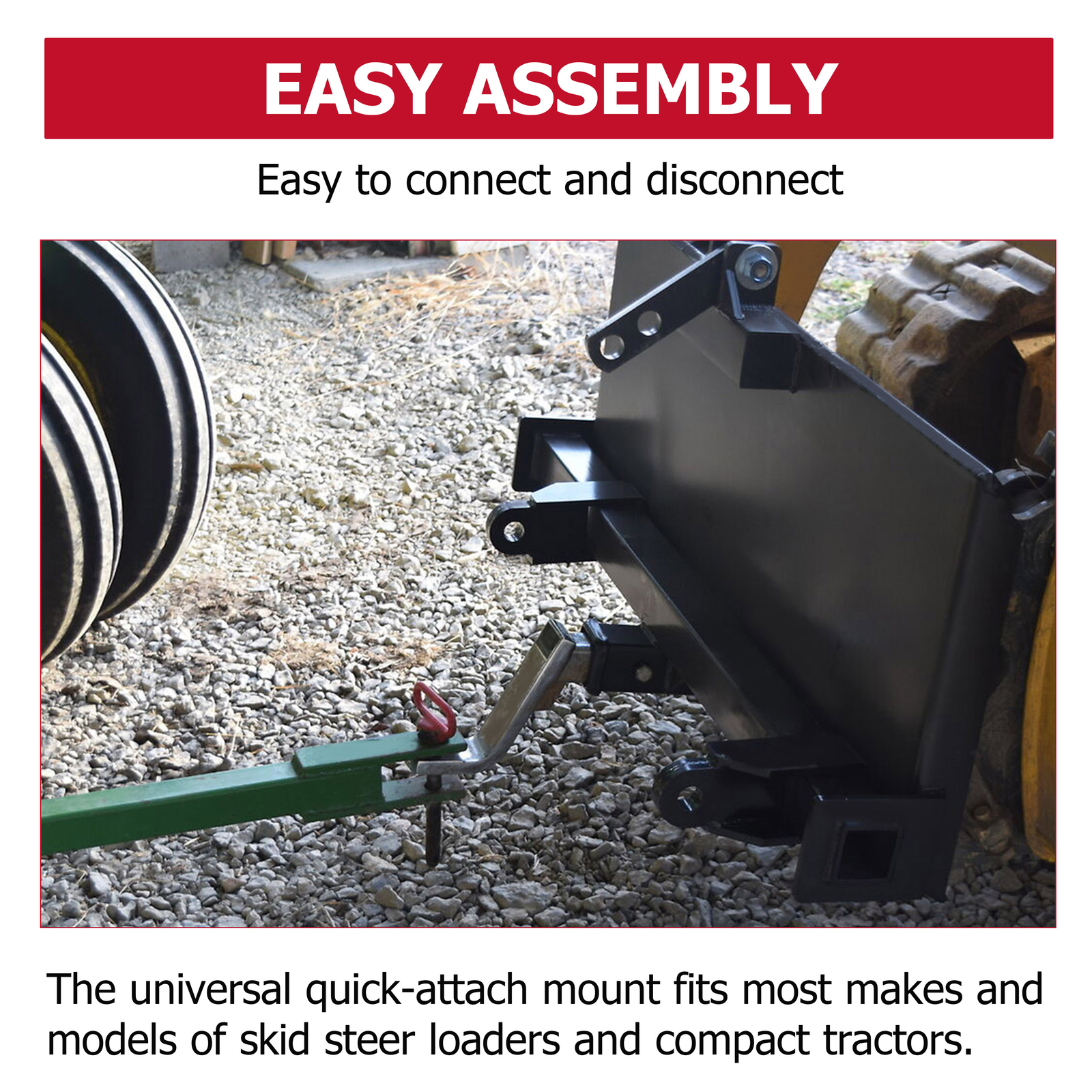 Skid steer 3 Point Attachment Adapter Skid Steer Trailer Hitch Front Loader Case