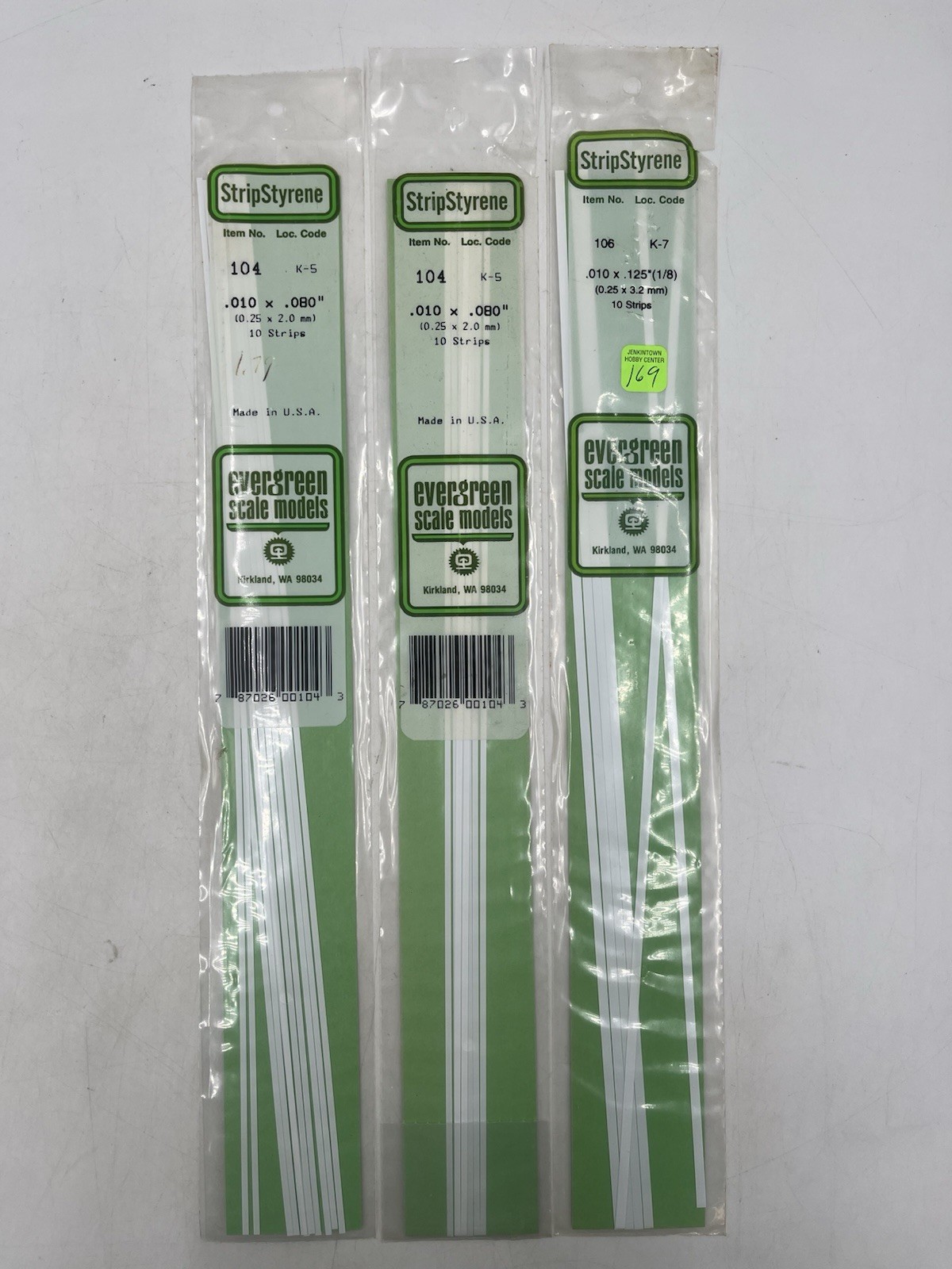 Ho Scale Strip Styrene Evergreen Scale Models 100, 102, 8110 & More Large Lot