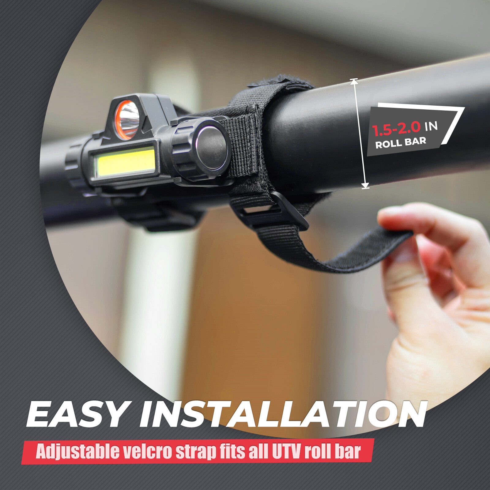 Upgraded Bracket LED Dome Light Roll Bar Mount for UTV ATV Polaris RZR Golf Cart