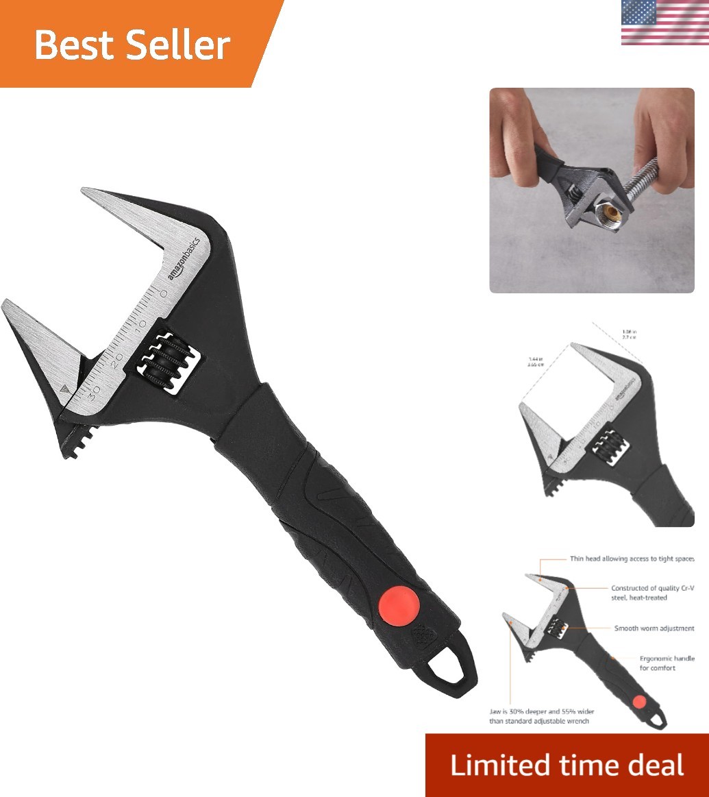 Versatile 6.34-Inch Soft Grip Adjustable Wrench for Auto and Plumbing Repairs