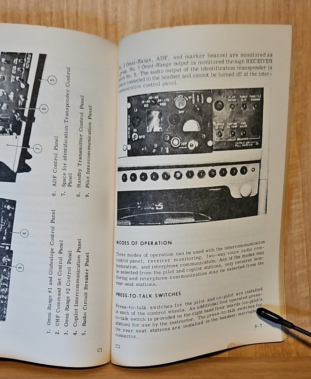 Army Model T-42A Aircraft Operator's Manual Beech B55B 1965