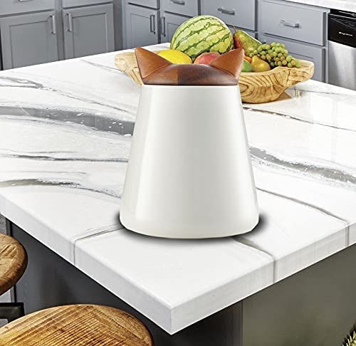 Nambe Pet Collection Kitty Ears Motif Cat Treat Jar | 5.5 x 7"