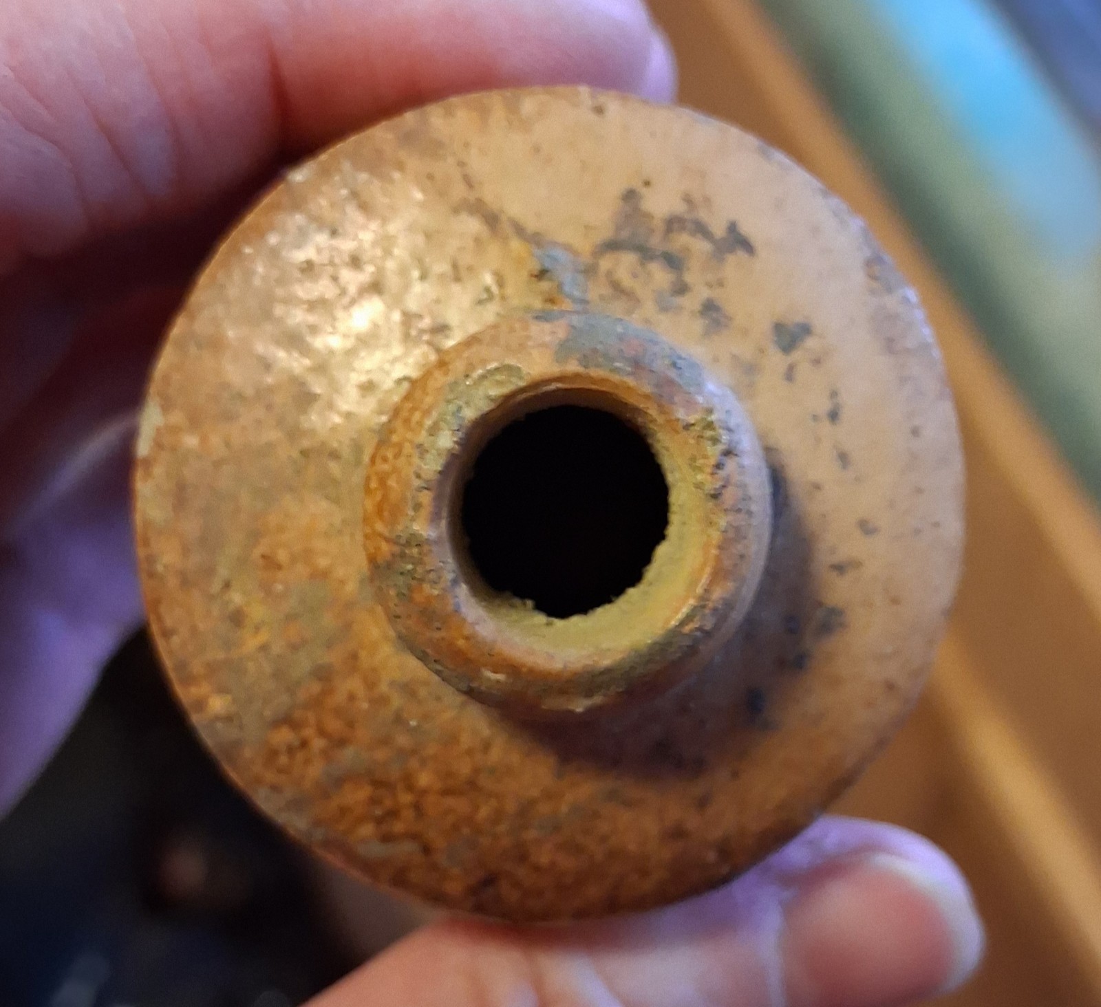 Civil War Era Brown Ceramic Stoneware Ink Bottle Collectible