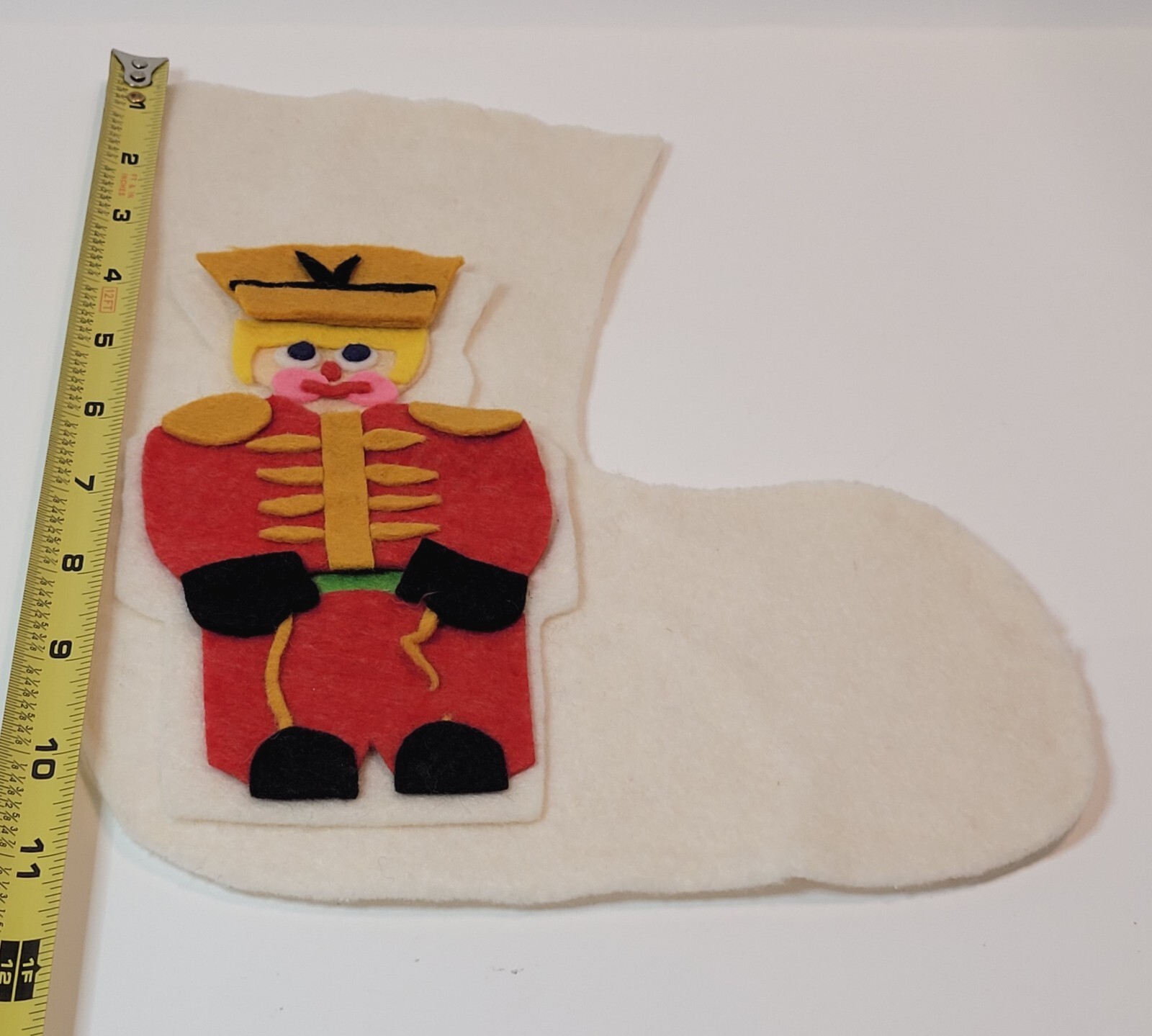 Vtg Felt Christmas Stockings Set Of 2 Toy Soldier & Angels Naive Style Japan?