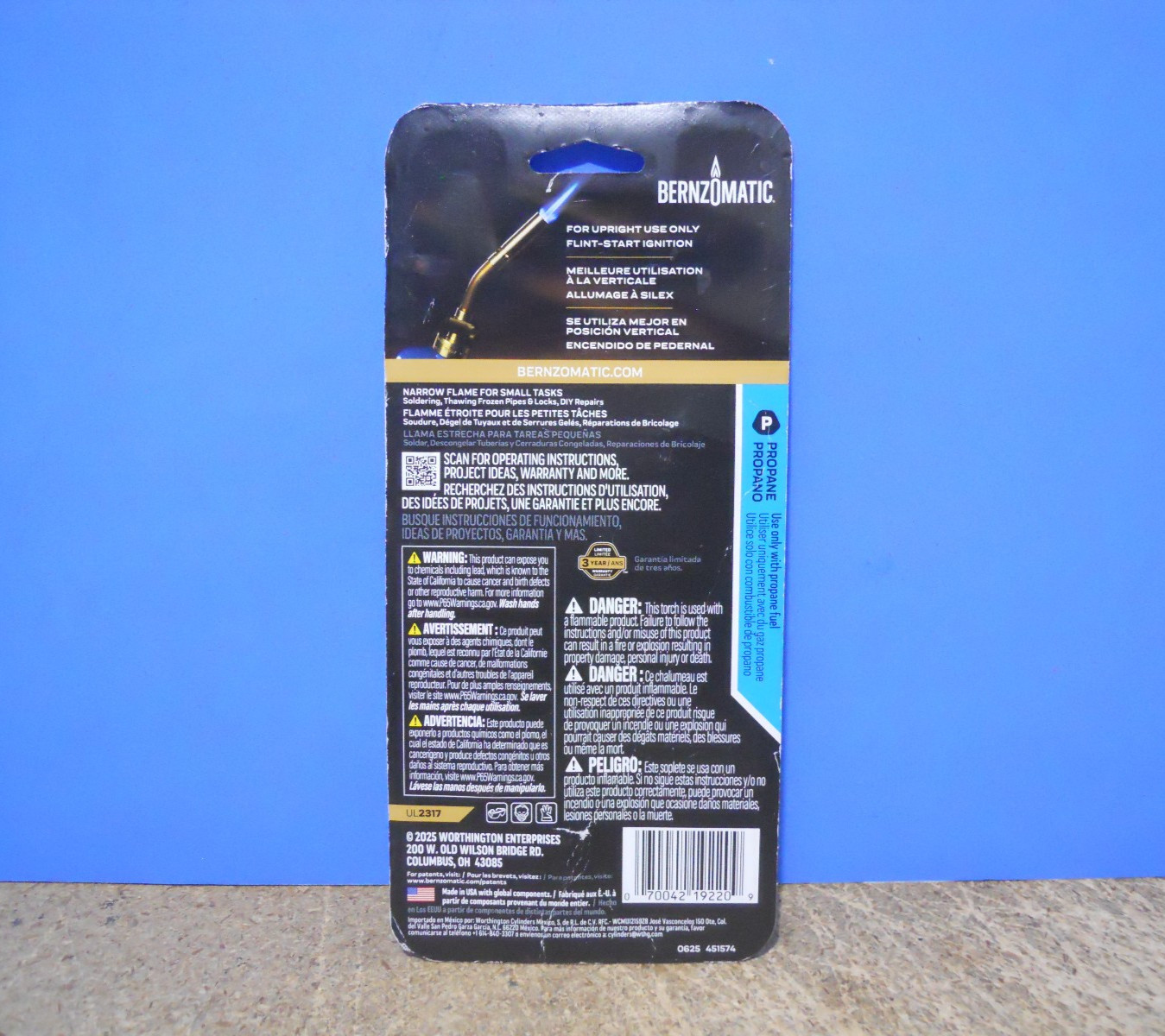 Bernzomatic Classic Brass Pencil Flame Propane Torch Head UL2317