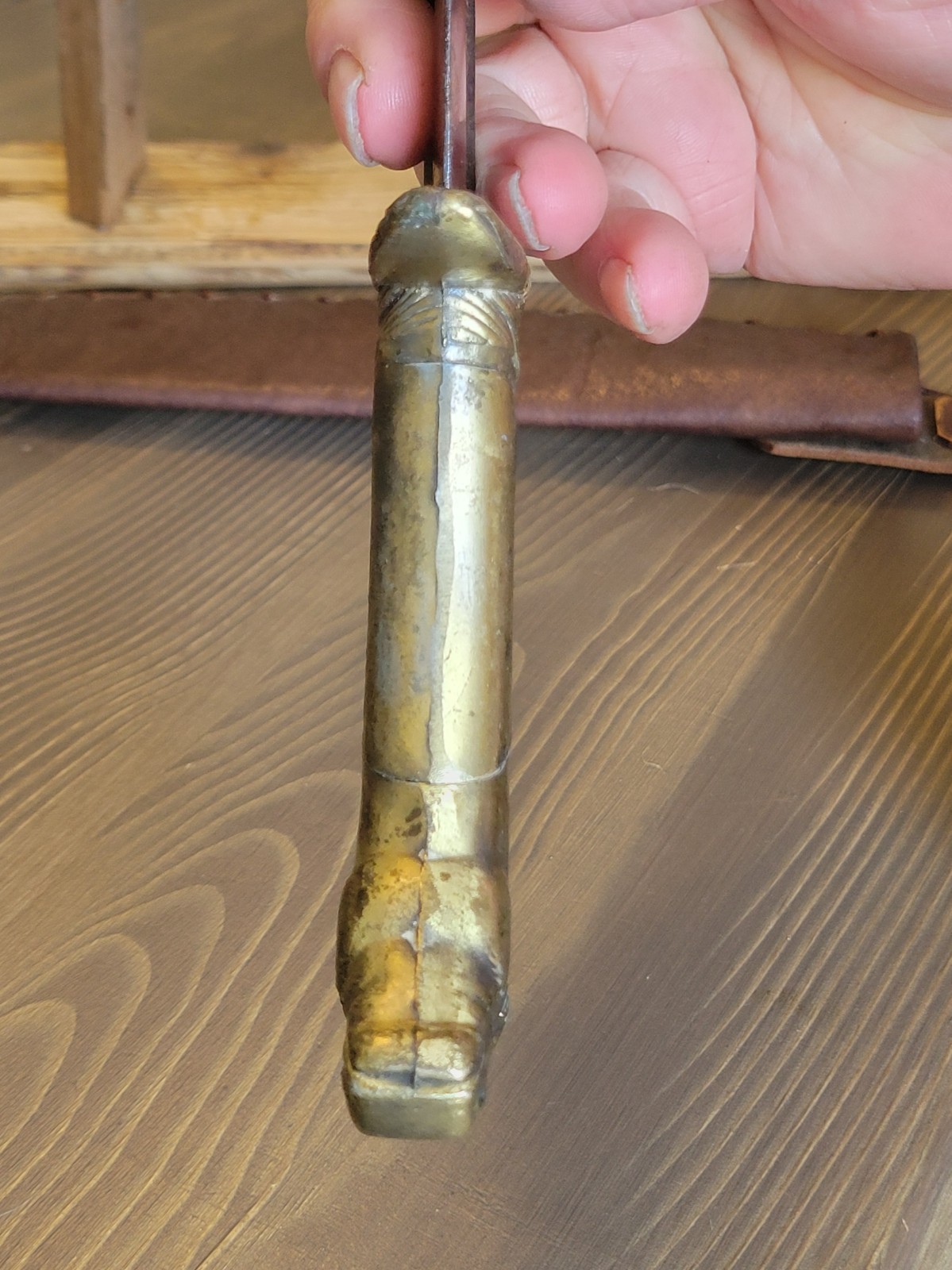 Custom Made Civil War Era Parts Brass Handle Fighting Knife & Custom Sheath