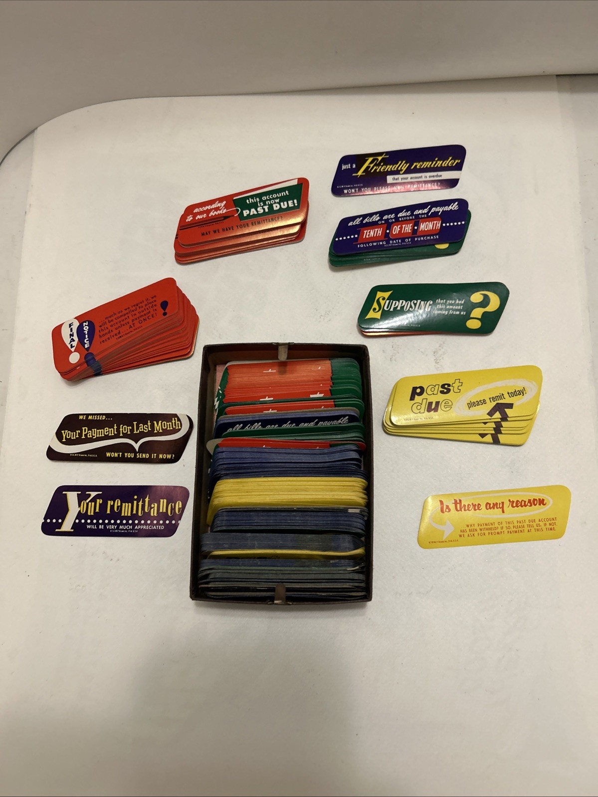 Vintage 1950's Past Due Bill Reminders - Dozens Lick & Stick Style Labels - NOS!