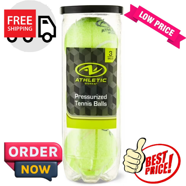 Athletic Works Pressurized Tennis Balls, 3-Pack, All Court Use New & sealed