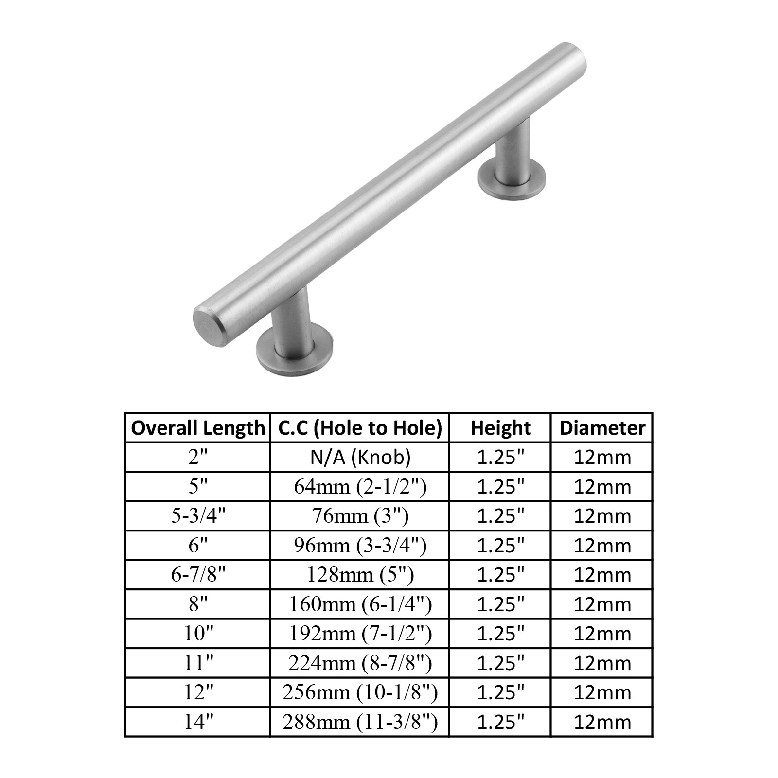 Brushed Nickel Modern Cabinet Handles Bar Pulls Kitchen Hardware Stainless Steel