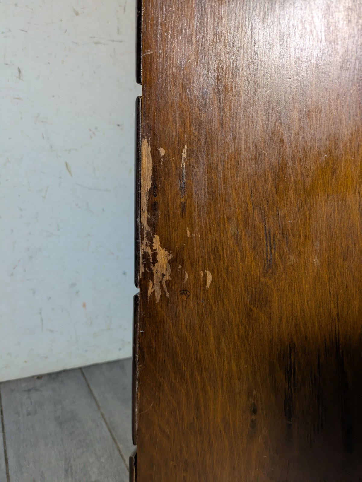 Vintage Art Deco Wood 5-Drawer Narrow Tallboy Dresser Lingerie Chest Cabinet N23