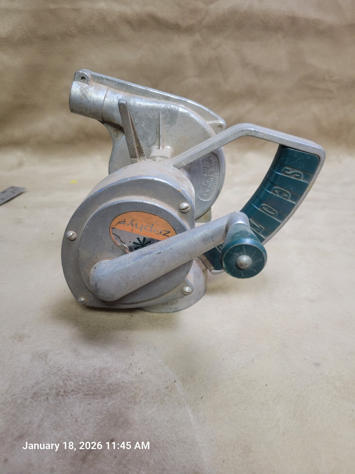 Vintage Hand Crank Air Blower Scott & Son Mayville Ohio Industrial Tool