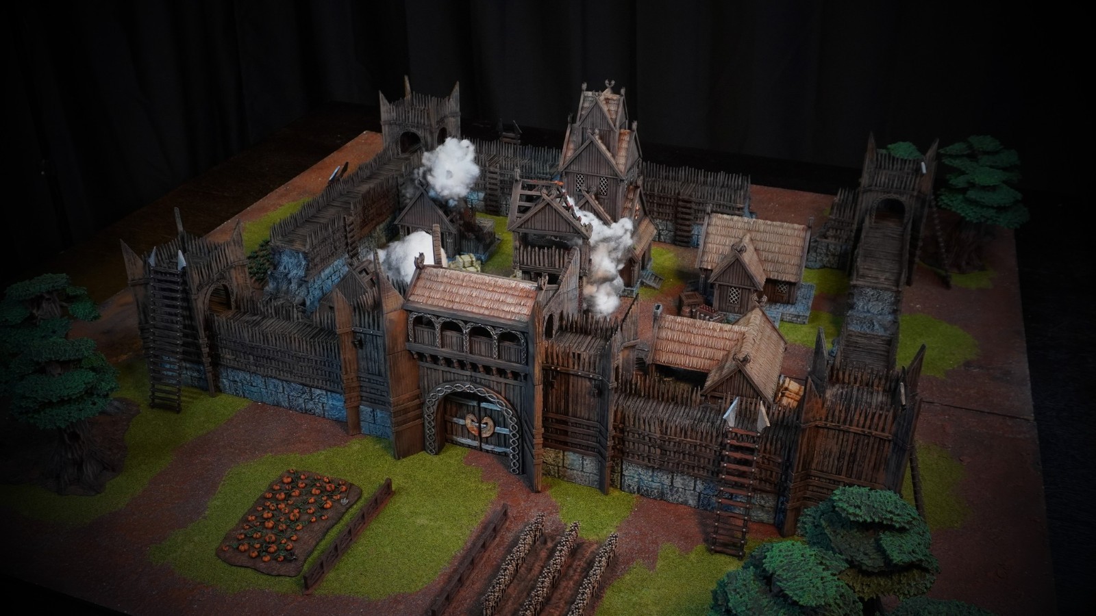 Saxonia-Rohan Fortress Wall Set 28mm tabletop terrain for MESBG