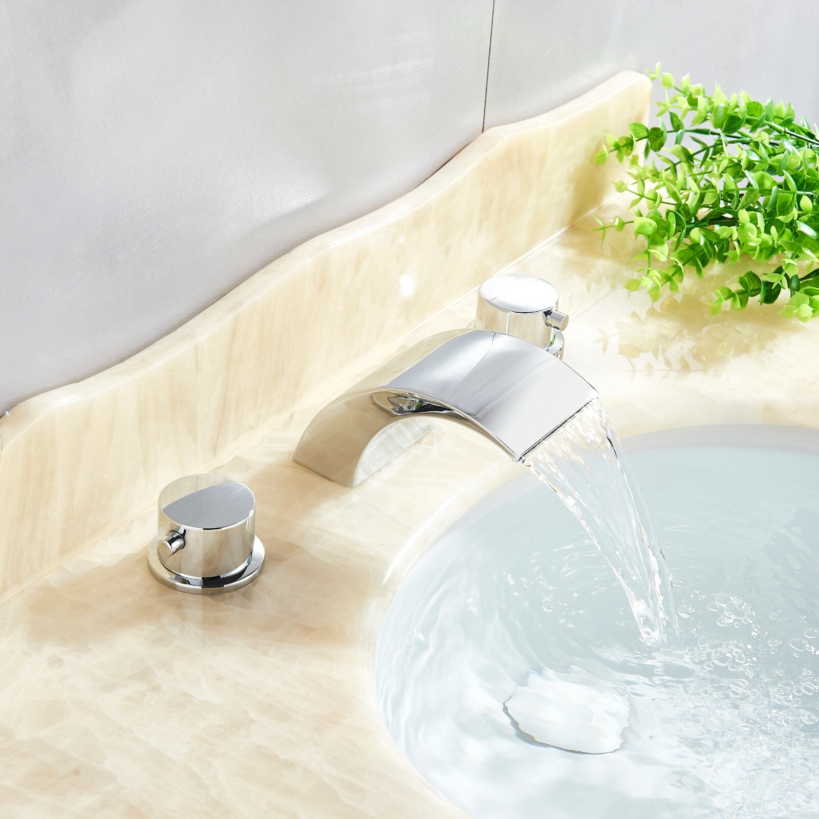 Bathroom Faucet Waterfall 8 inch Widespread Basin Sink Mixer Tap Chrome Finish