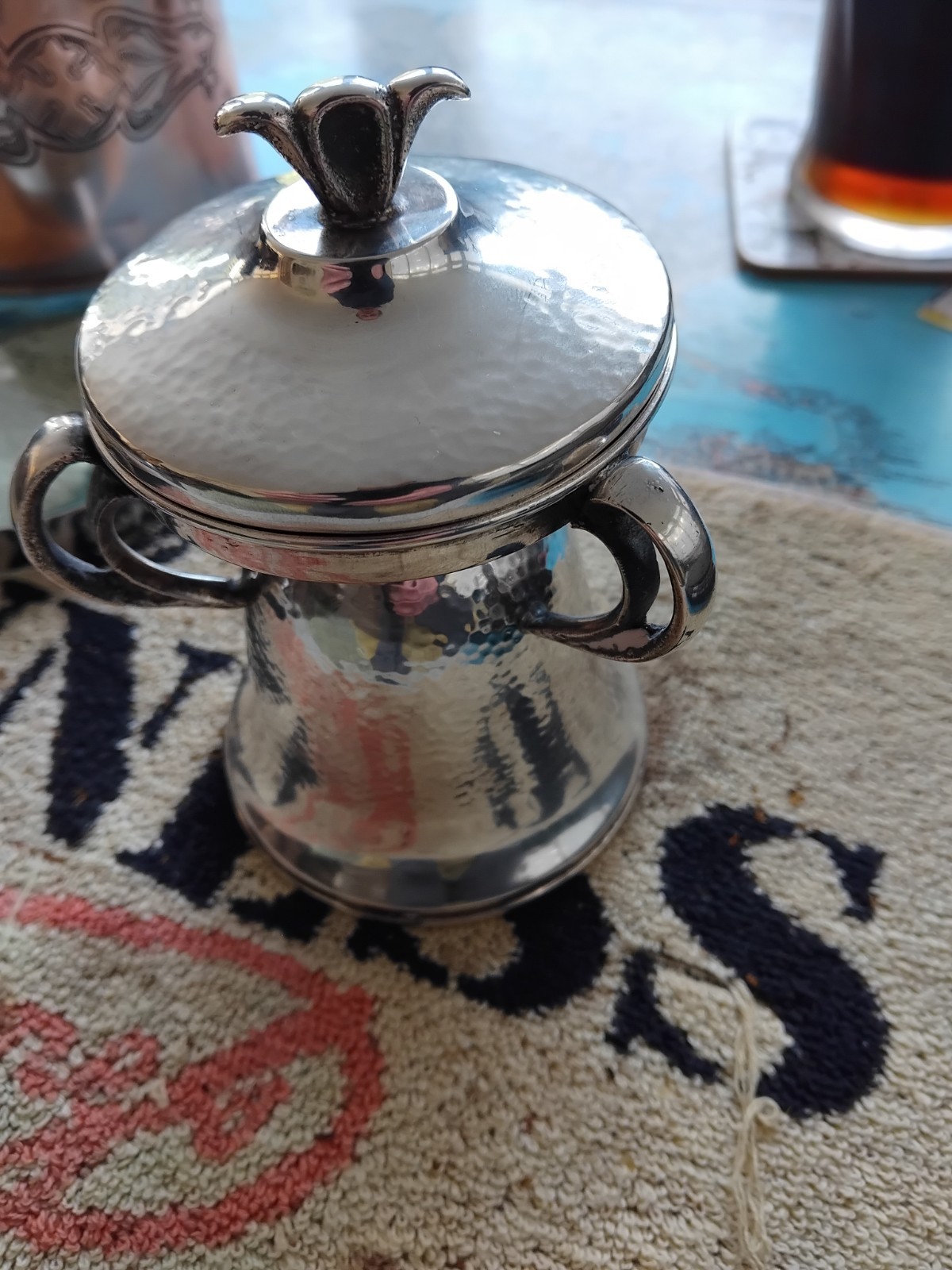 Antique Alpaca Silver Brandy / Whiskey Glass Warmer