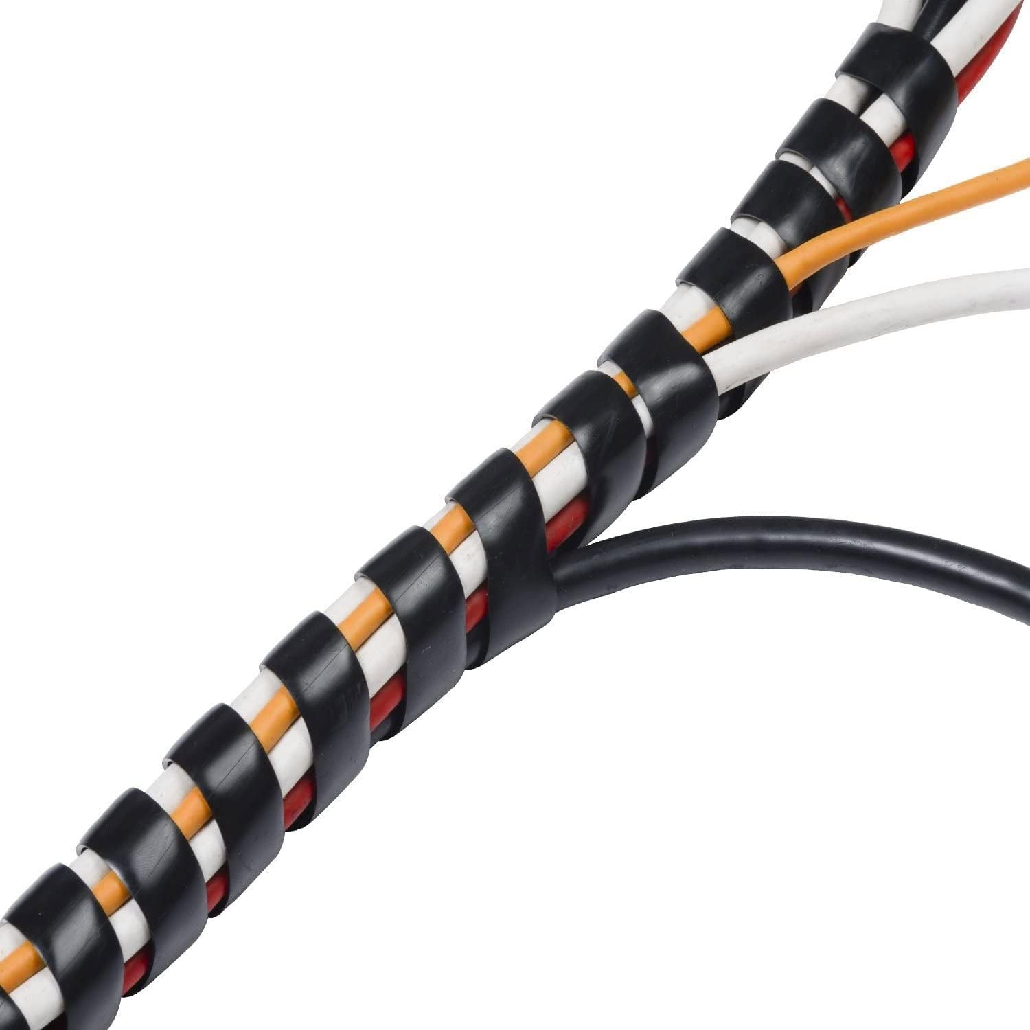 Spiral Cable Wrap - 20 Ft 1/2" Spiral Wire Wrap Cord Covers Bundle Sleeve Hose