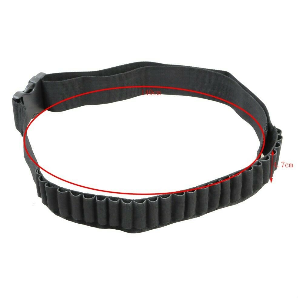 25 Round Shotgun Sling Bandolier Ammo Waist Belt with Shell Holder for 12GA 20GA