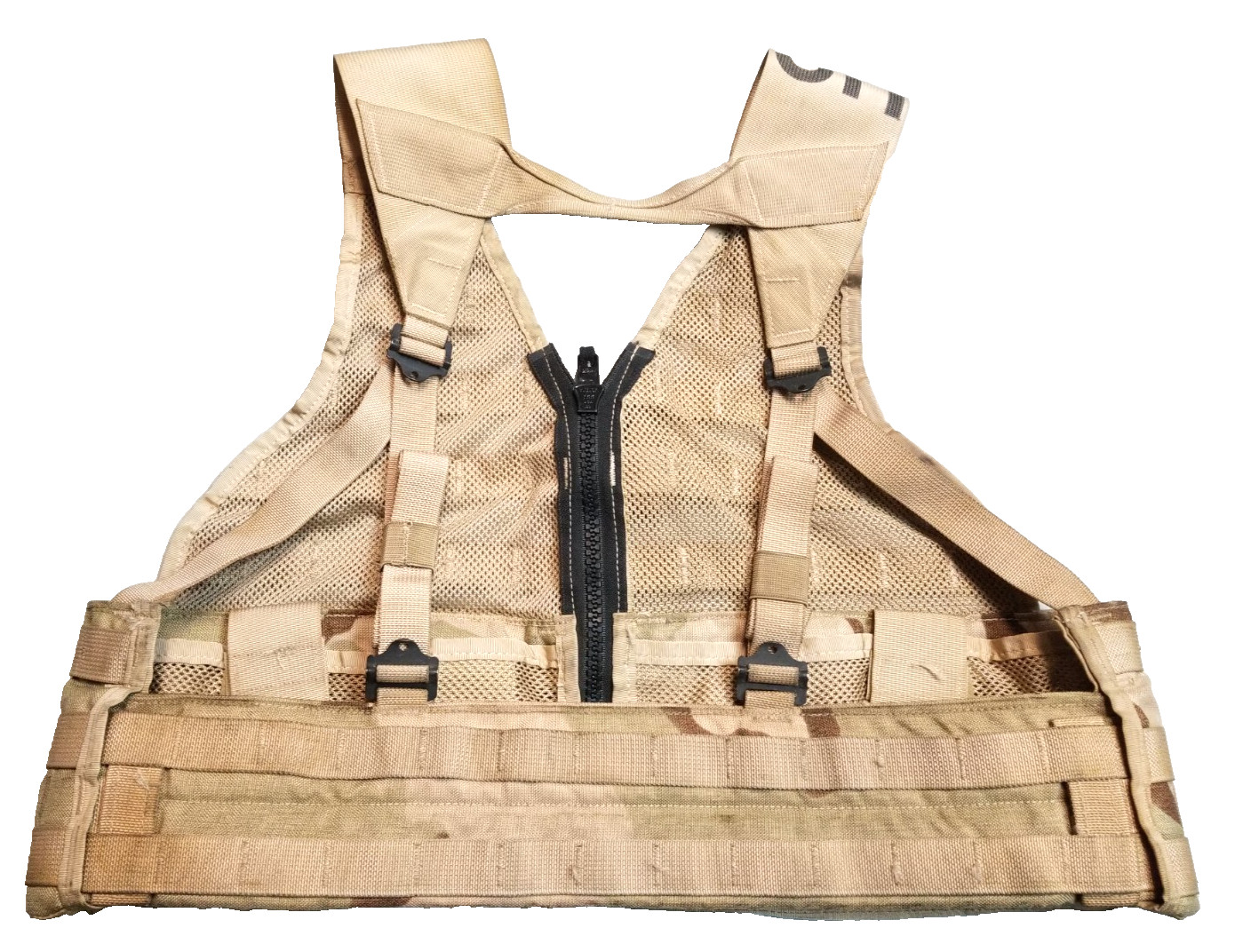 US Military Zippered Fighting Load Carrier MOLLE Vest Desert 3-Color - MINT