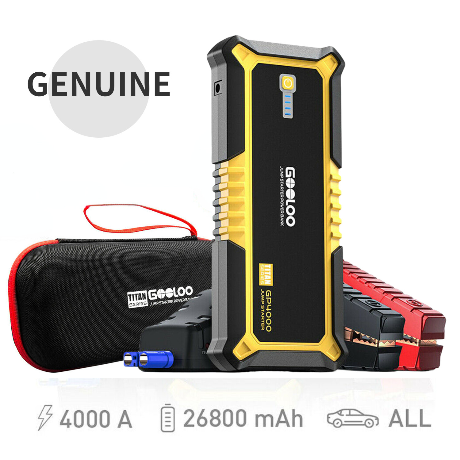 GOOLOO 4000A Car Jump Starter Power Bank Lithium Battery 12V Jump Box Portable