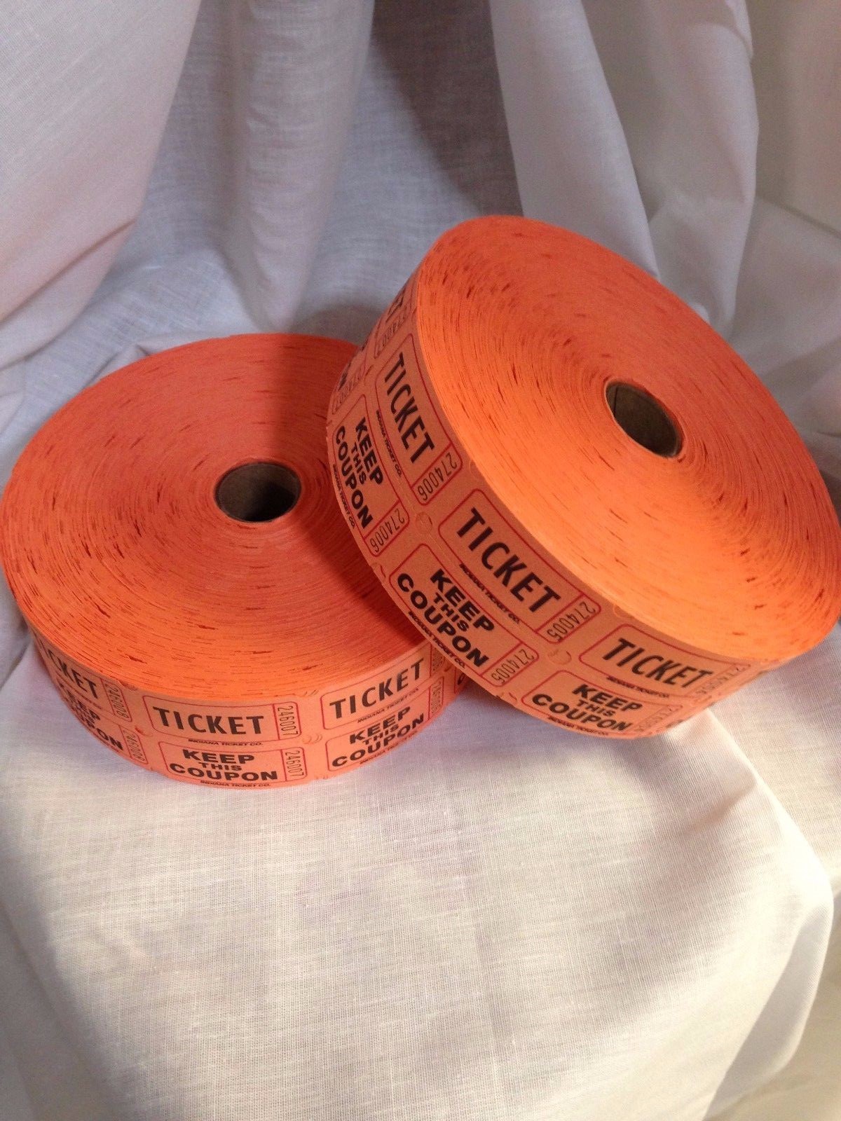 1 Case Raffle Tickets 20 Rolls 2000 Ea. 50/50 Assorted Double Stub Split the Pot