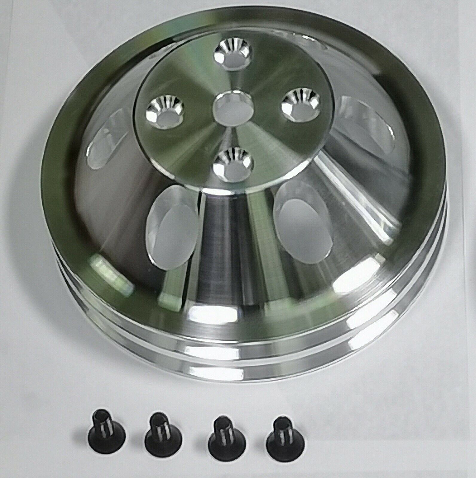 For SBC Chevy Pulley & Bracket Kit w/ Alternator Power Steering Long Water Pump