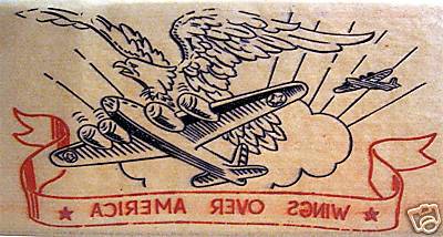 1940 Home Front WW II Wings Over America Iron On War Transfer Tattoo #15