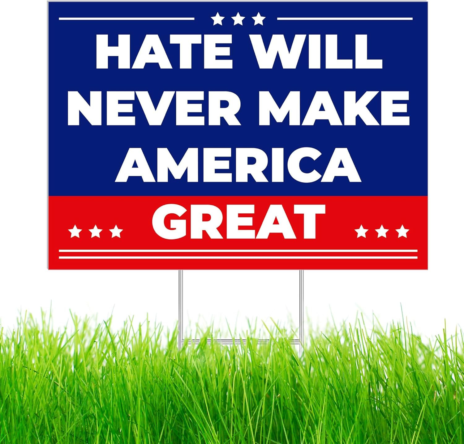 Anti-Trump Double-Sided Yard Sign with Metal Stake - Weatherproof Garden Decor