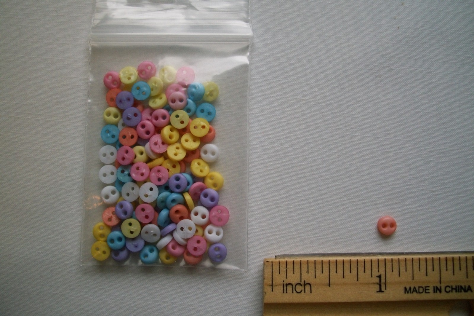 25, 50, 100 ct Micro Mini 4 mm 2 Hole Flat Buttons (Crafts, Doll Clothes, Cards)