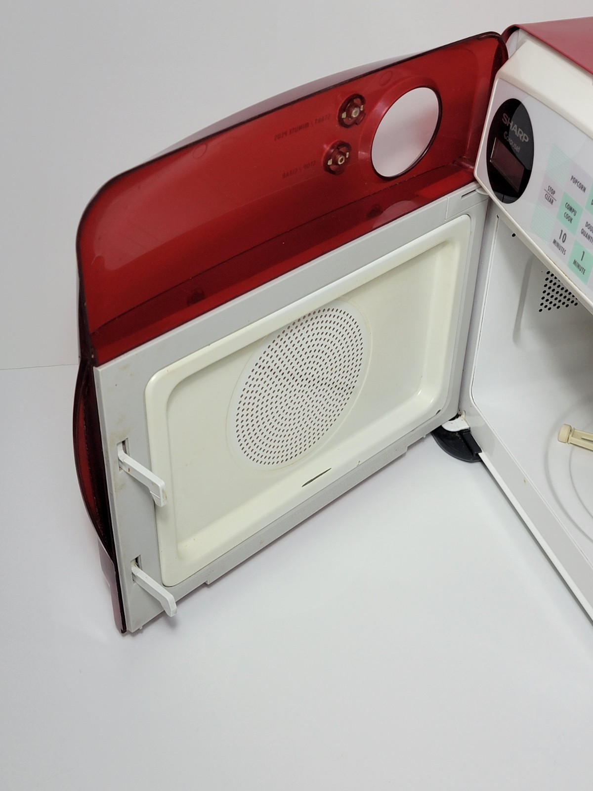 Vintage Sharp Half Pint Carousel Microwave Clear Red Model R-120DS - Please Read