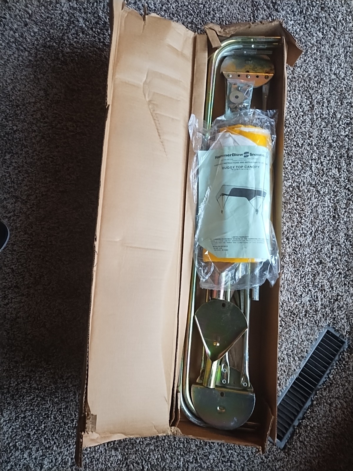 BUGGY TOP Umbrella TRACTOR 3 Bow Frame Yellow White Canopy Minneapolis Moline 40