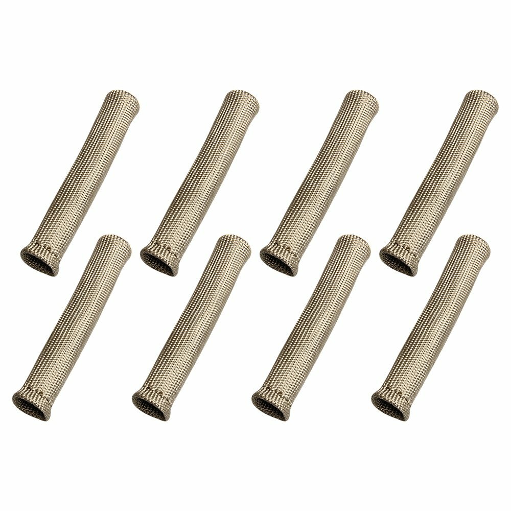 8PCS 2500°F TITANIUM SPARK PLUG WIRE BOOTS HEAT SHIELD PROTECTOR SLEEVE SBC BBC