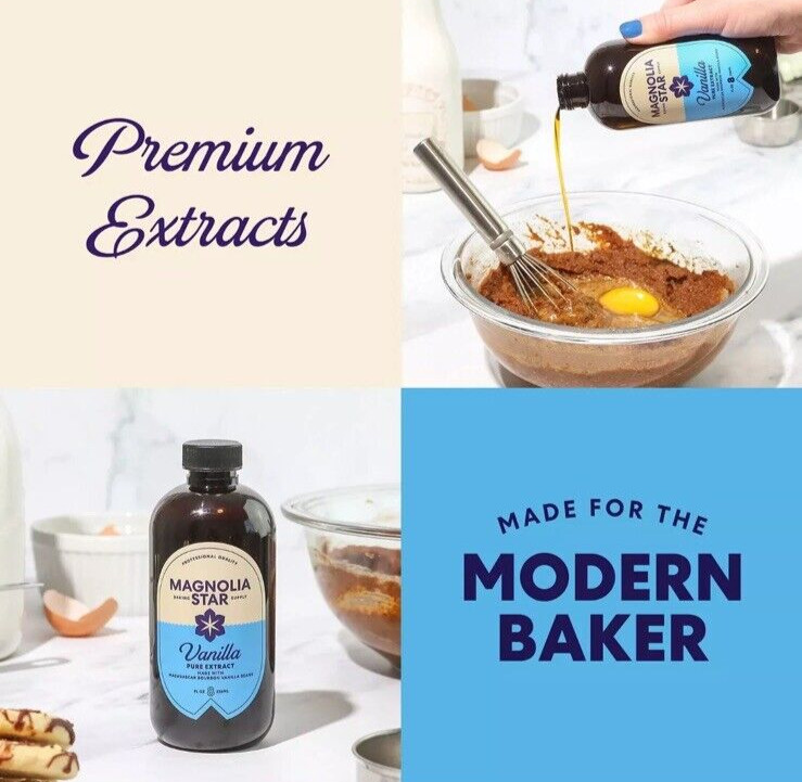 Magnolia-Star Pure Vanilla Extract, 2 Pack - 8 Fl. Oz. Each