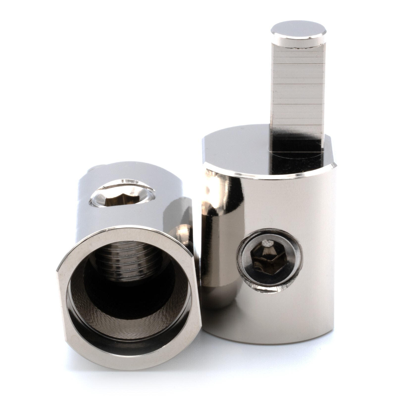 Pair ILL Customz Offset Power and Ground 1/0 Gauge to 4 Gauge Amp Input Reducers