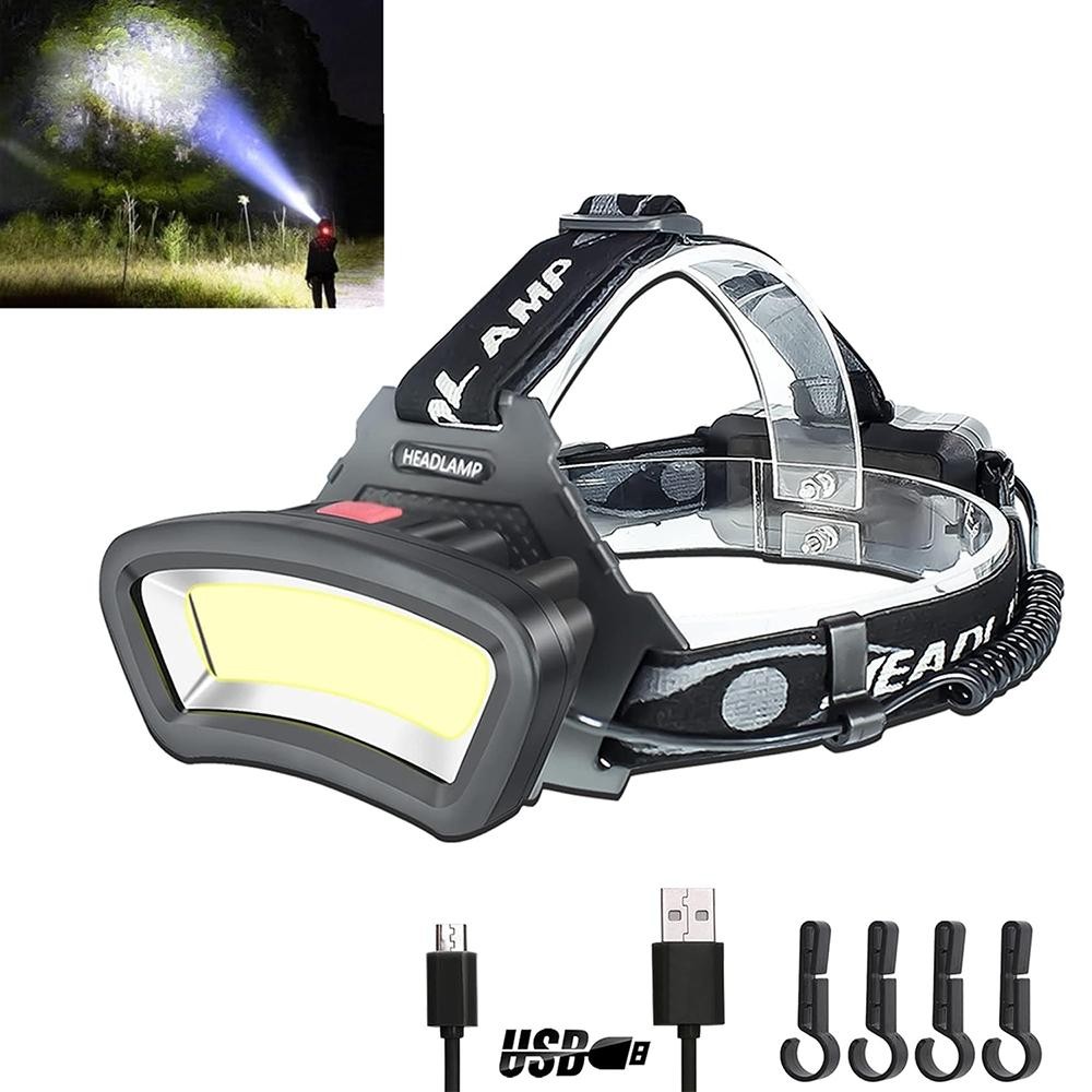 LED 990000LM Headlamp Rechargeable Headlight Head Torch Lamp Flashlight Camping