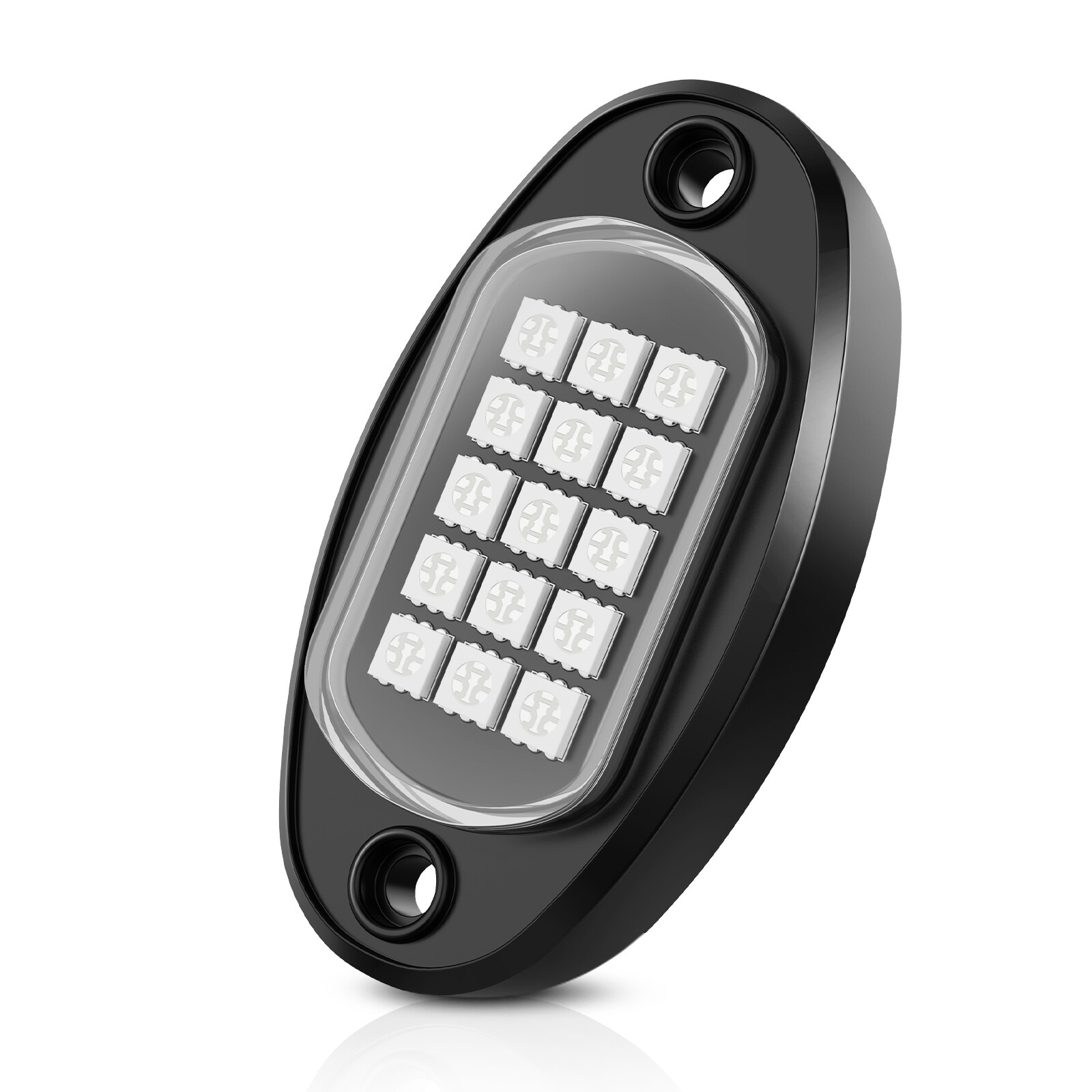 12 Pods RGB LED Rock Lights, 3 Control Way Bluetooth Remote & Fob Underbody Lamp