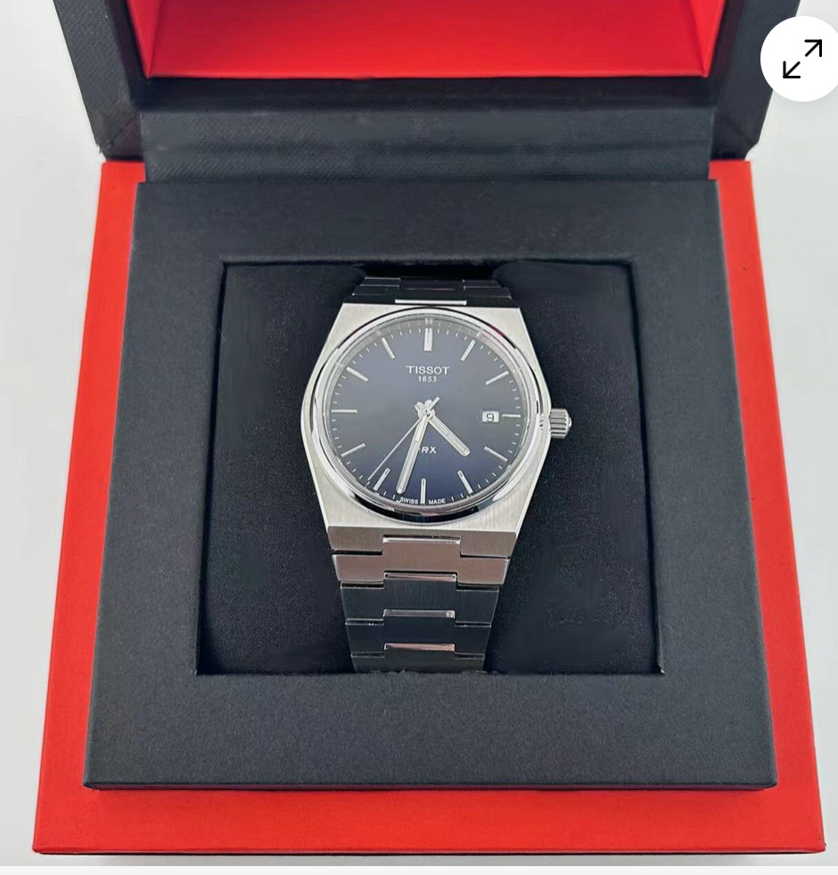 Tissot PRX T137.410.11.041.00 Swiss Quartz Date Watch Blue Dial Box & Papers