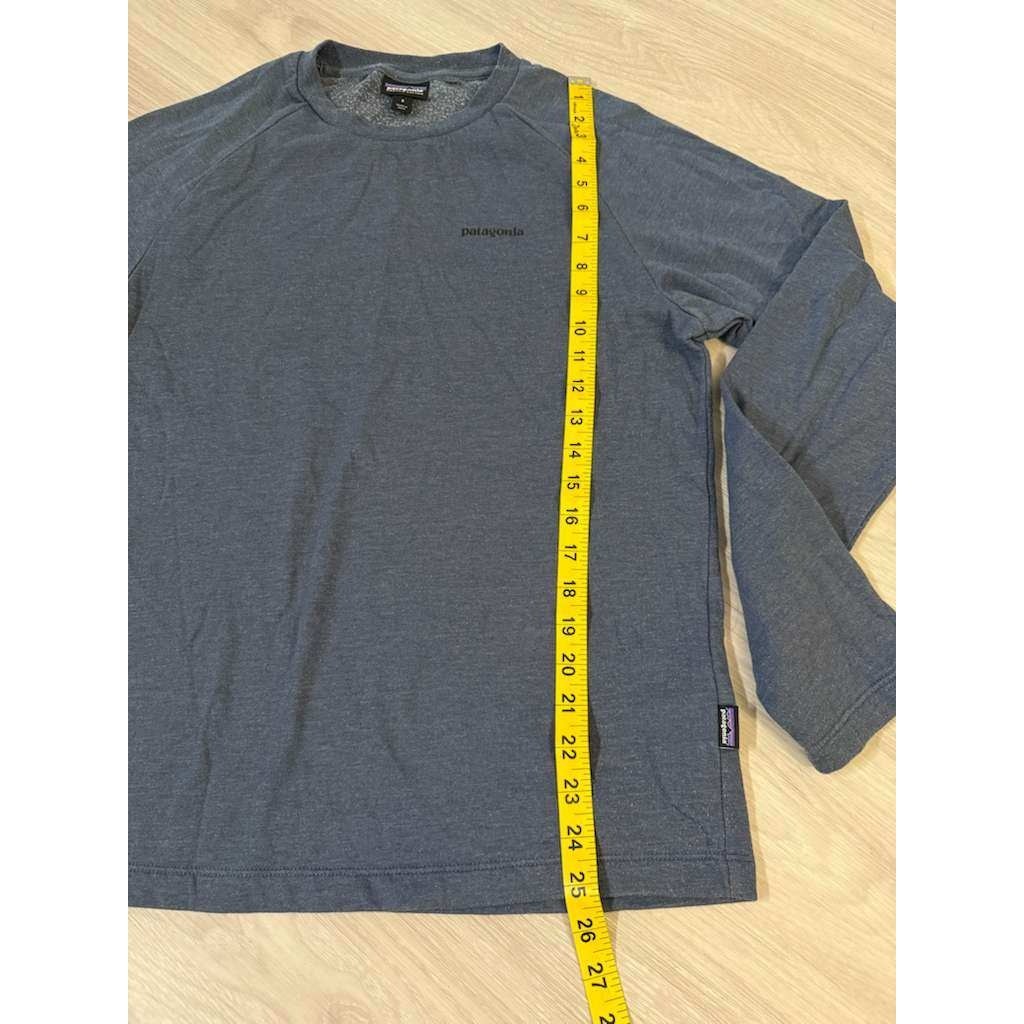 Patagonia Organic Cotton Long Sleeve Crewneck Pullover Shirt Men's Blue