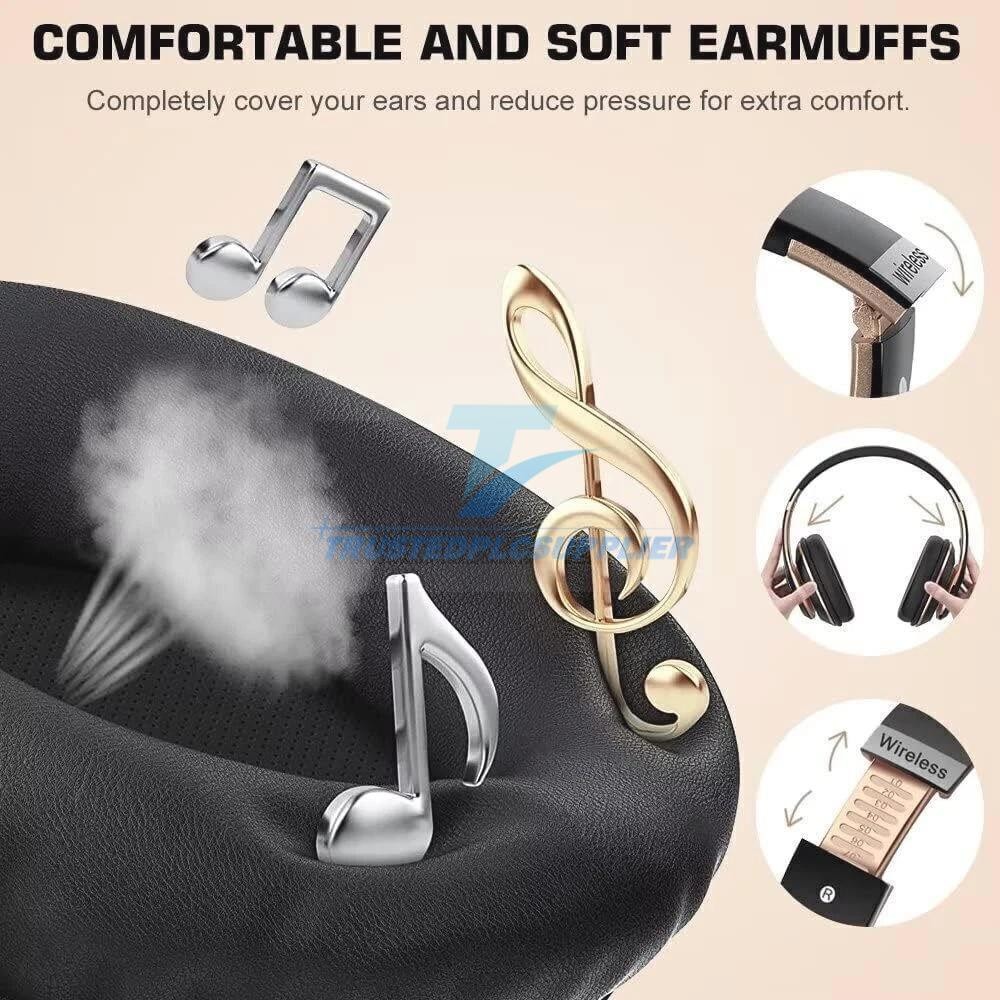 Wireless Headphones Bluetooth Noise Cancelling Stereo Earphones Over Ear Headset