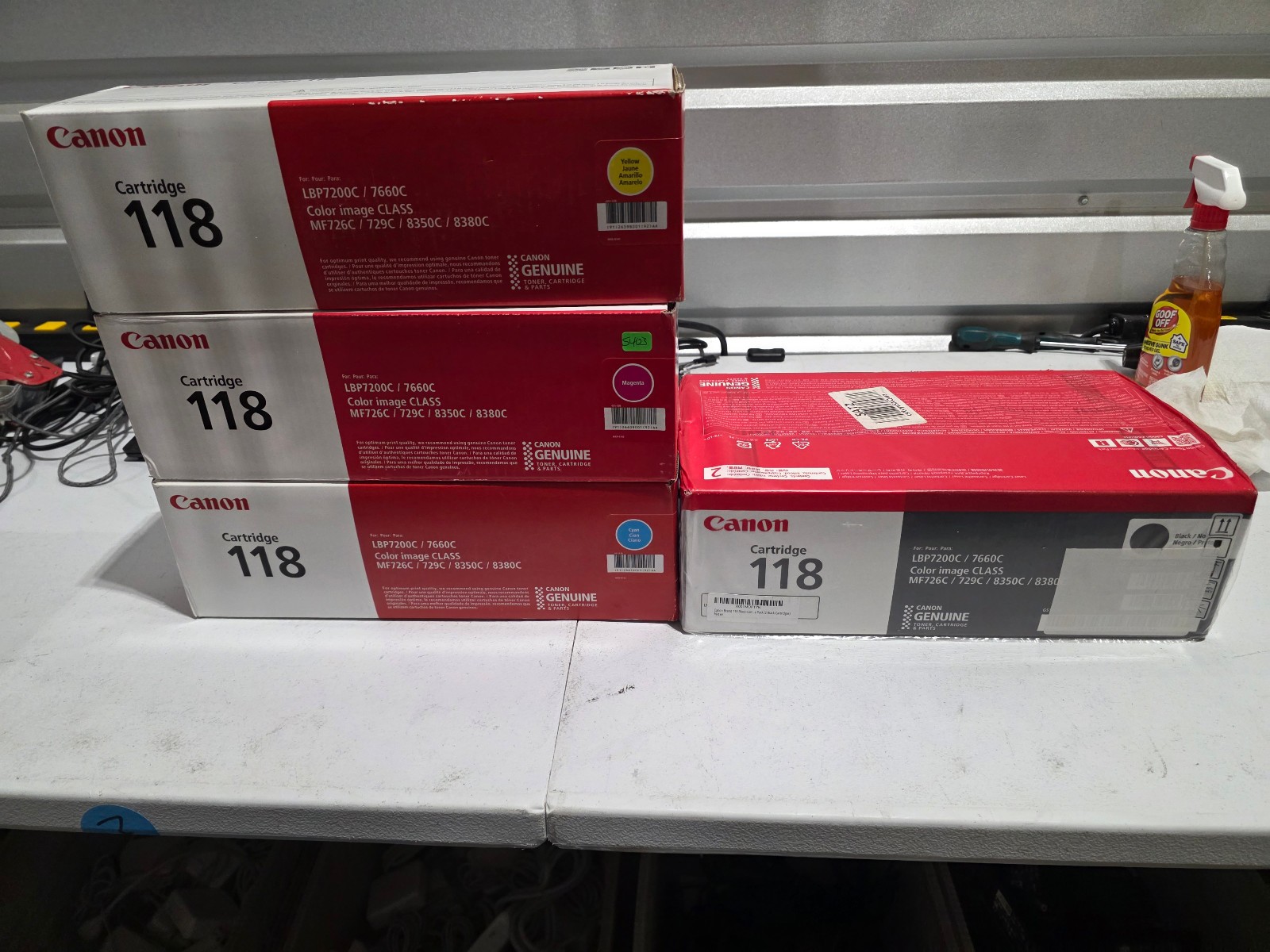 Canon 118 NEW OEM Toner 5 Color Set (QTY 2 Black) 1EA Cyan, Magenta, Yellow)