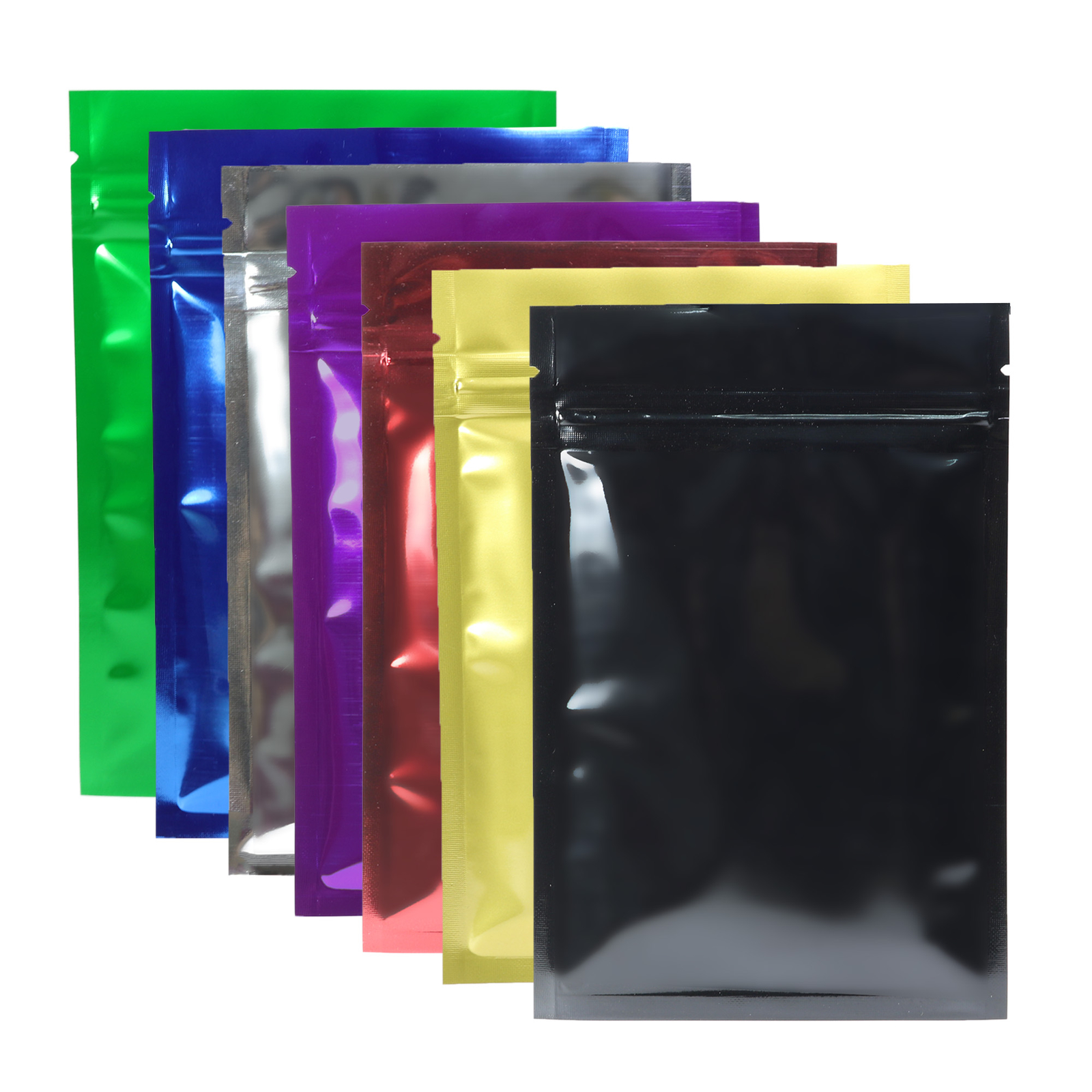 4*6"Both Sided Colored Foil Black Gold Silver Red Green Blue Purple Zip Lock Bag