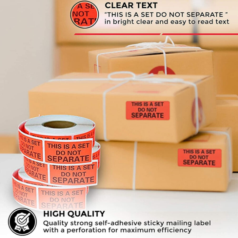 1" x 2" THIS IS A SET DO NOT SEPARATE Shipping Label Warning Sticker 2-160 Rolls