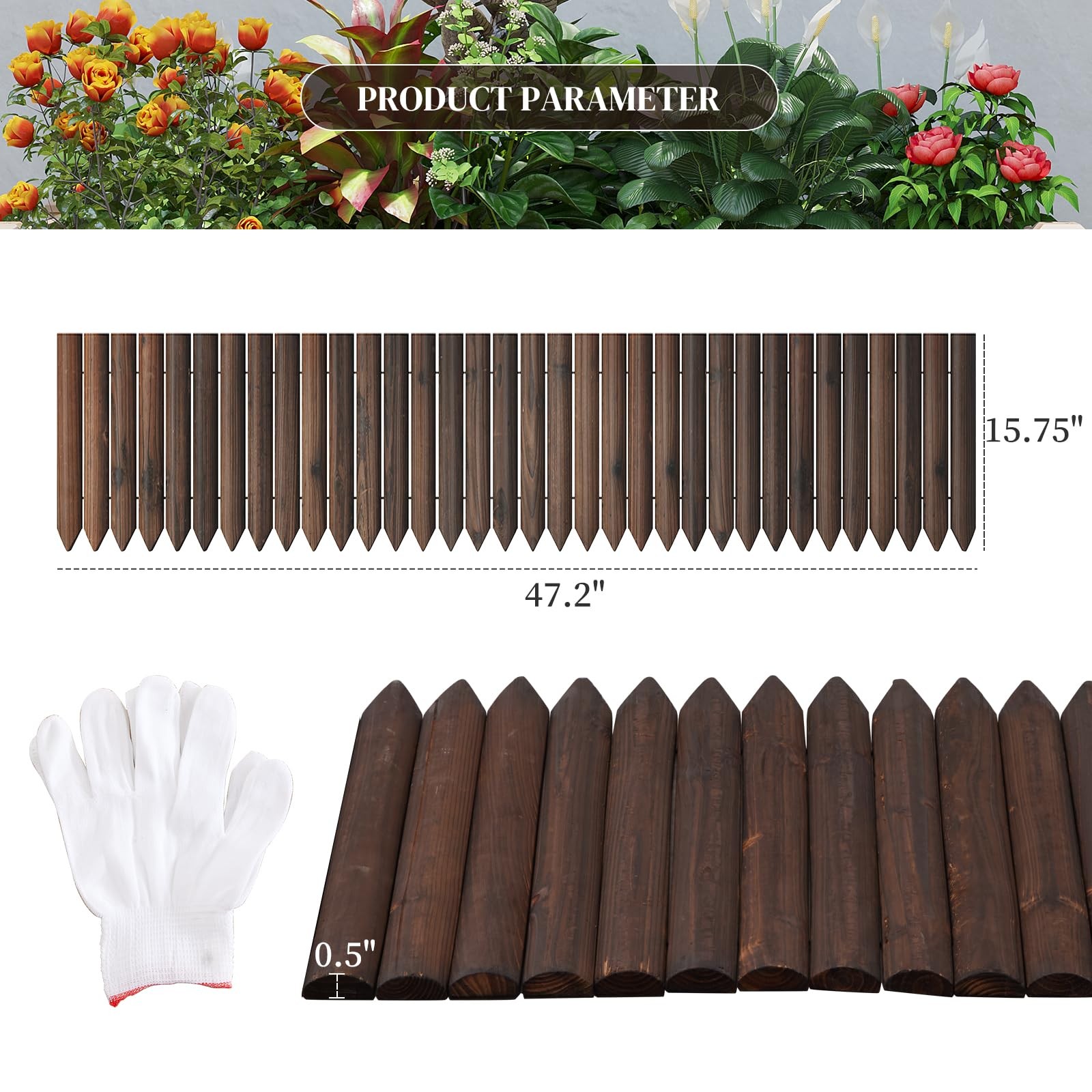 Garden Border Edging Landscape Edging Border Wooden Landscape Edging Wood Fen...