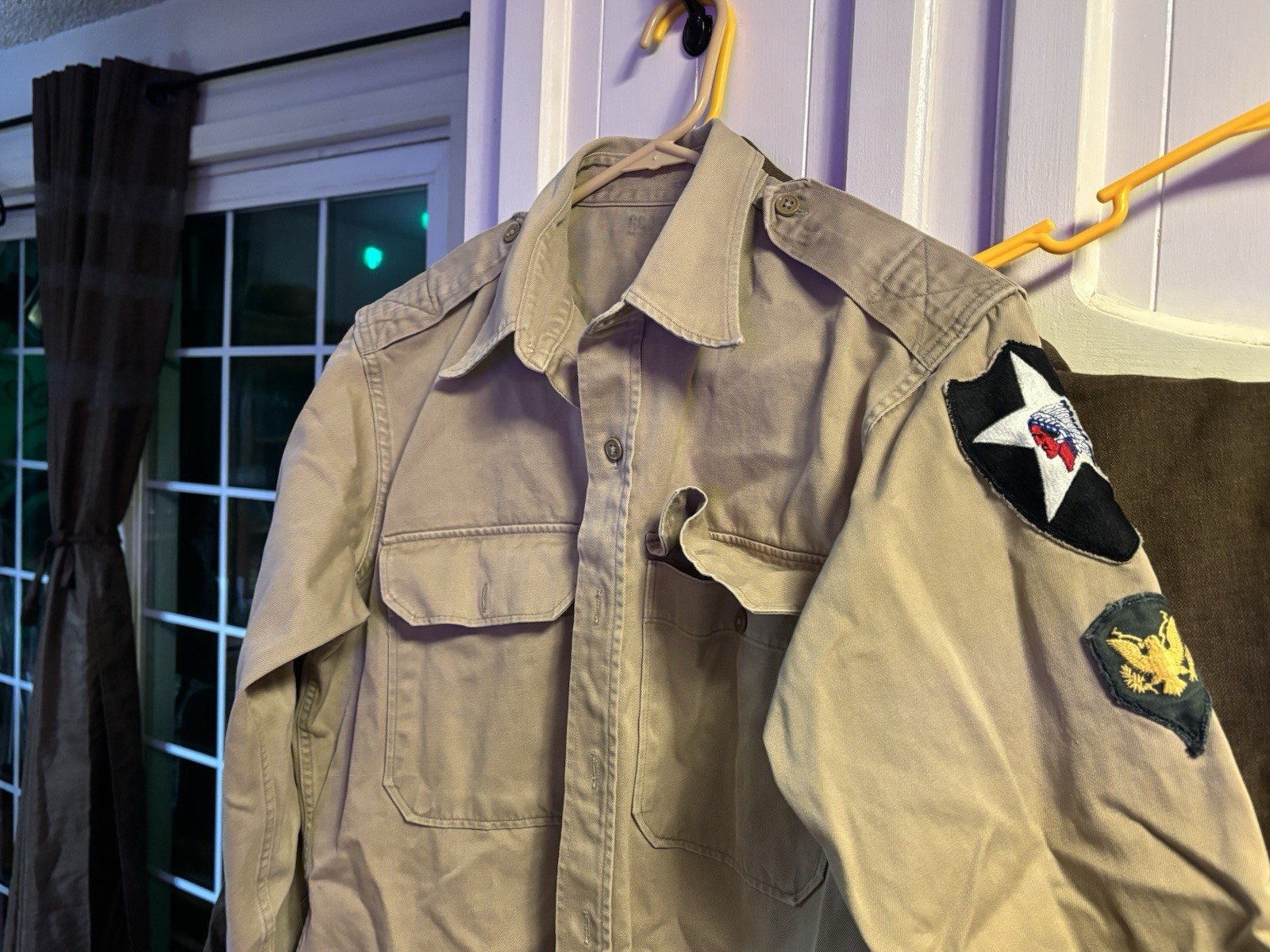 WW II 2nd Infantry Division Clothing Lot Patches, Pants, Shirts, Jackets, Duffle