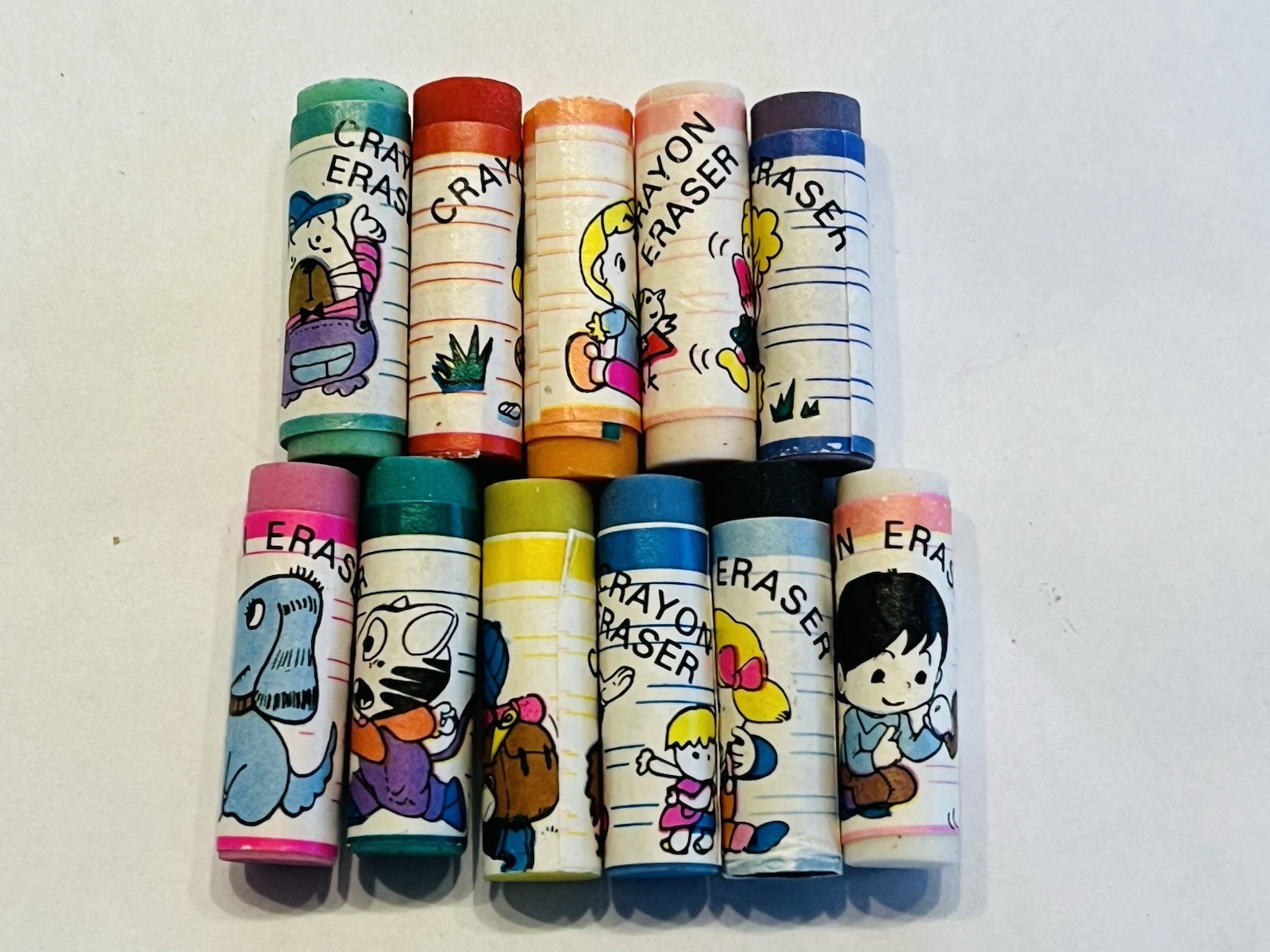 Vintage Erasers Set Cute 1980s Kawaii Collectible Erasers Kawaii Set of 11 BIN79