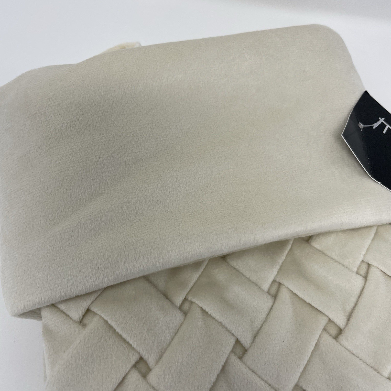 TAHARI HOME Ivory Woven Christmas Holiday Stocking 22"