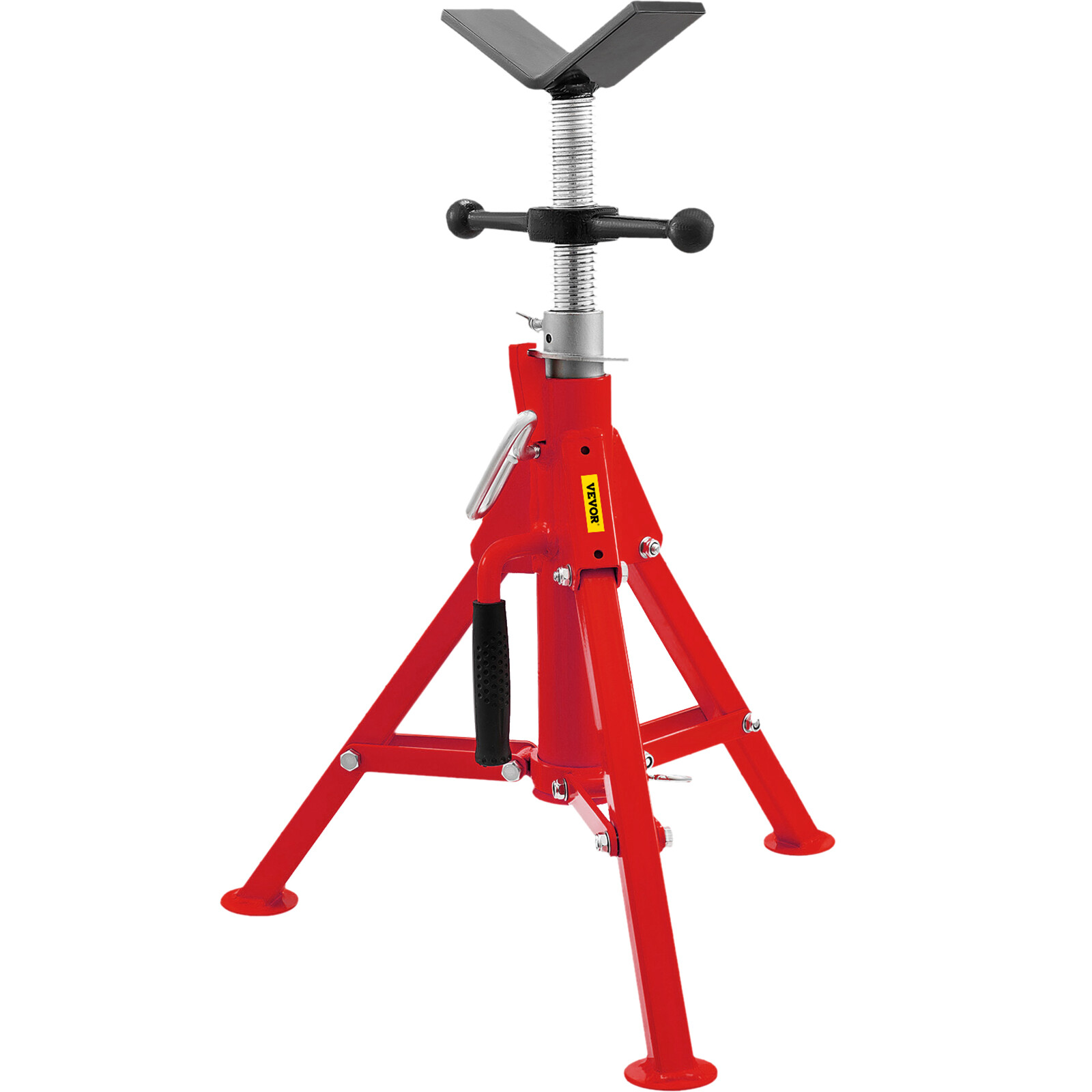 VEVOR V-Head Pipe Stand Folding Tripod Adjustable Height 20"-37" 2500Lb Steel