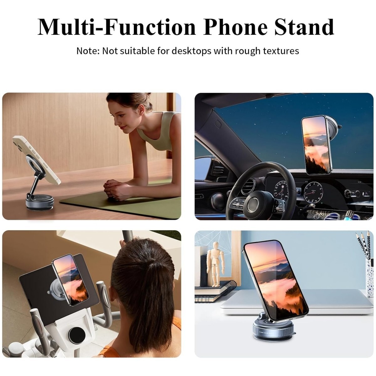 360° Vacuum Magnetic Phone Holder - Suction Cup Car Mount w/ Foldable Stand US